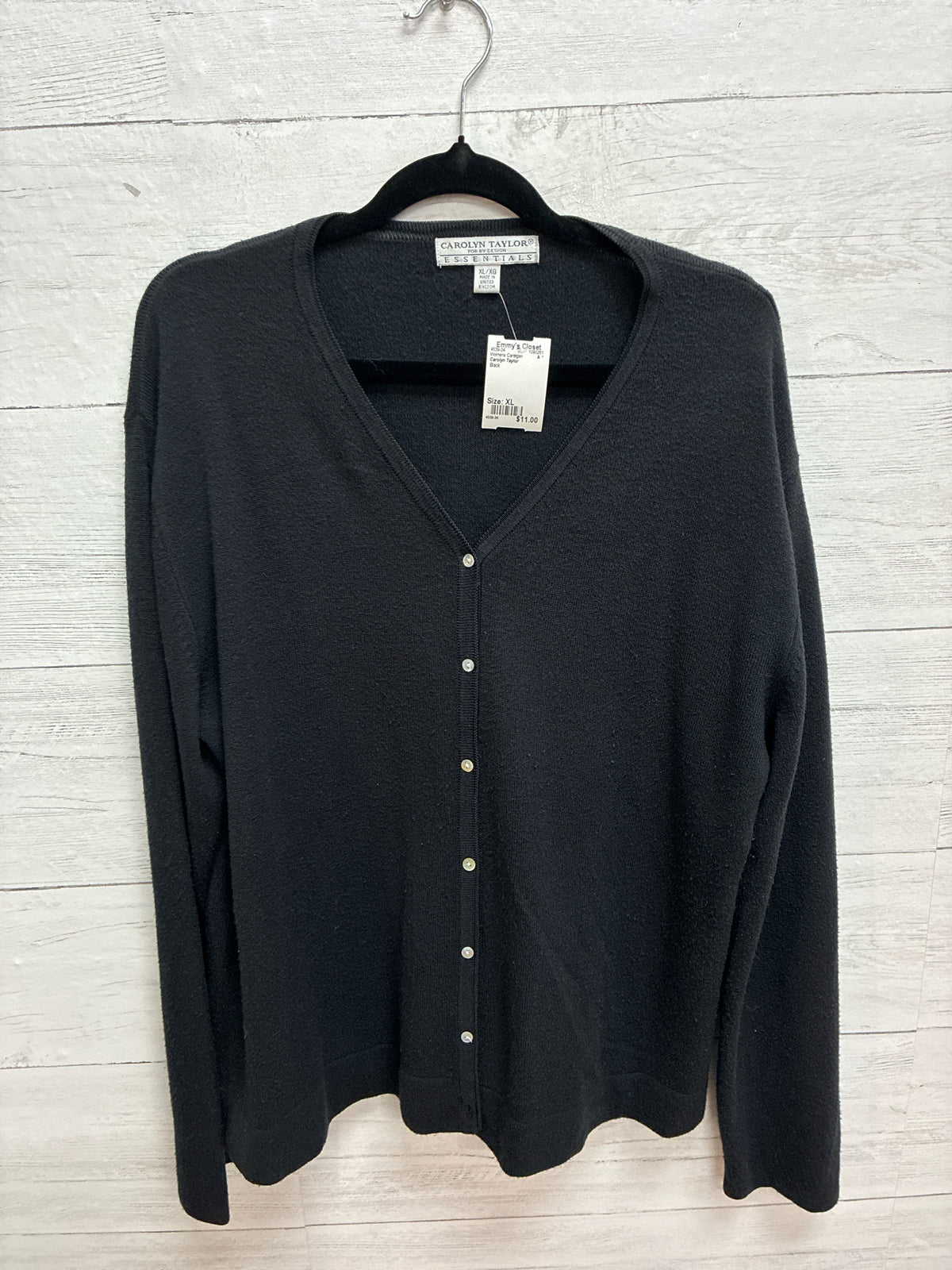 Size XL Carolyn Taylor Black Womens Cardigan