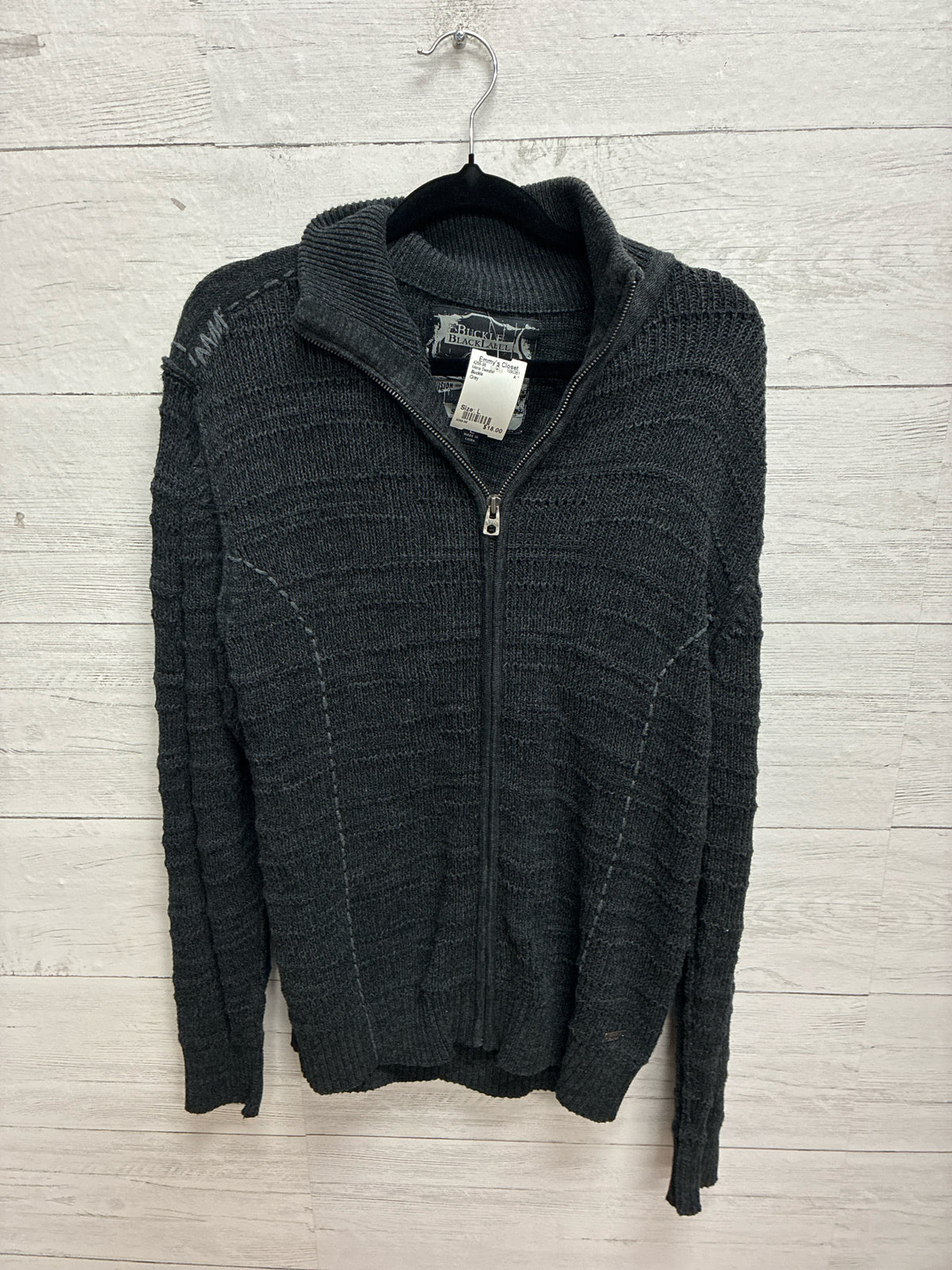 Size L Buckle Grey Mens Sweater
