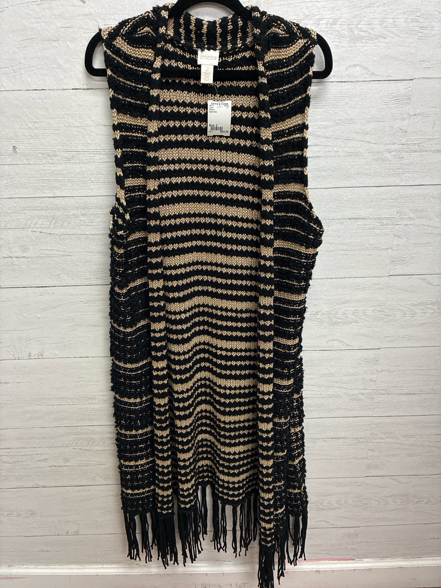 Size 2 Chico's Black/Gold Duster