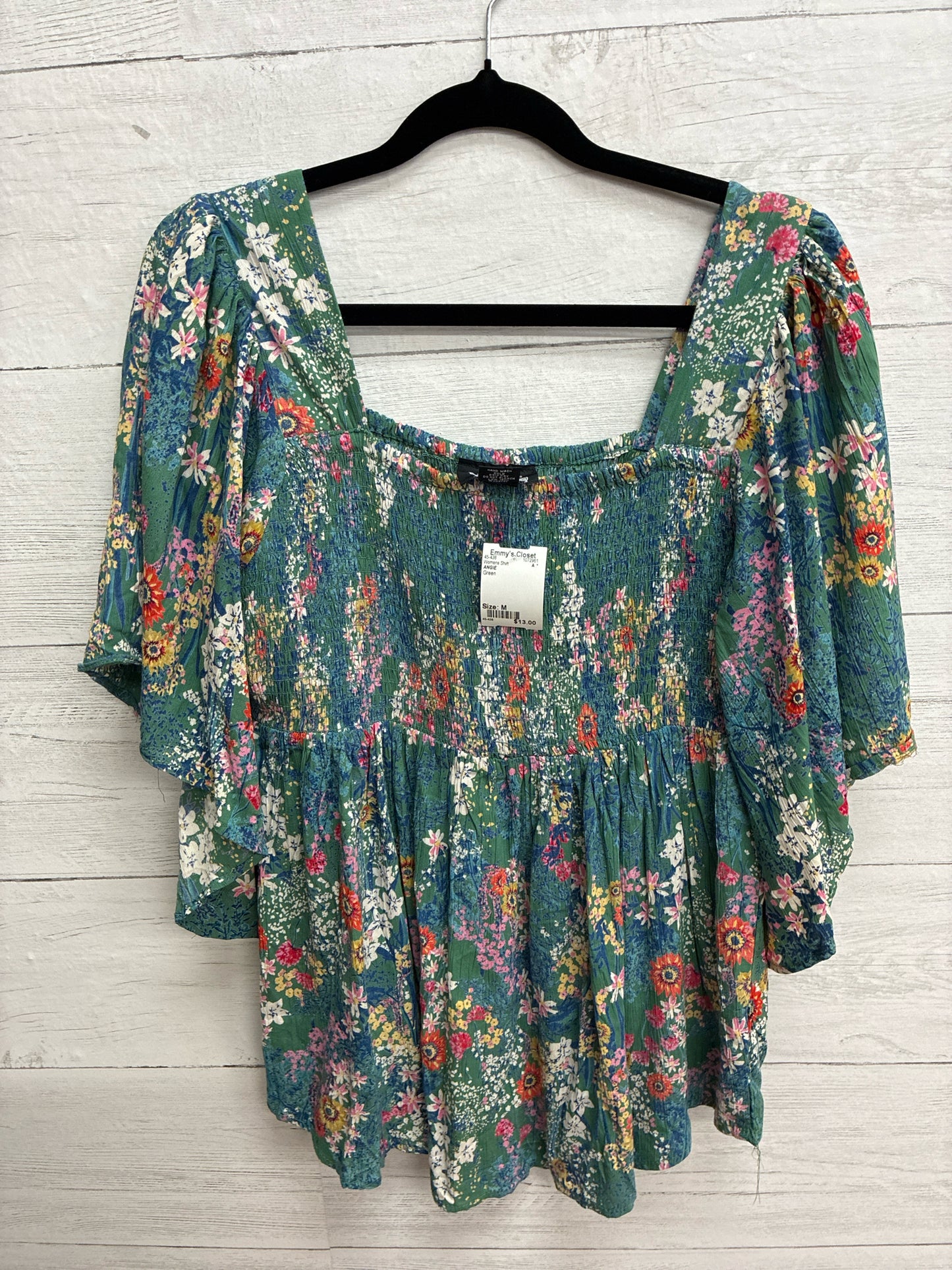 Size M ANGIE Green Womens Shirt