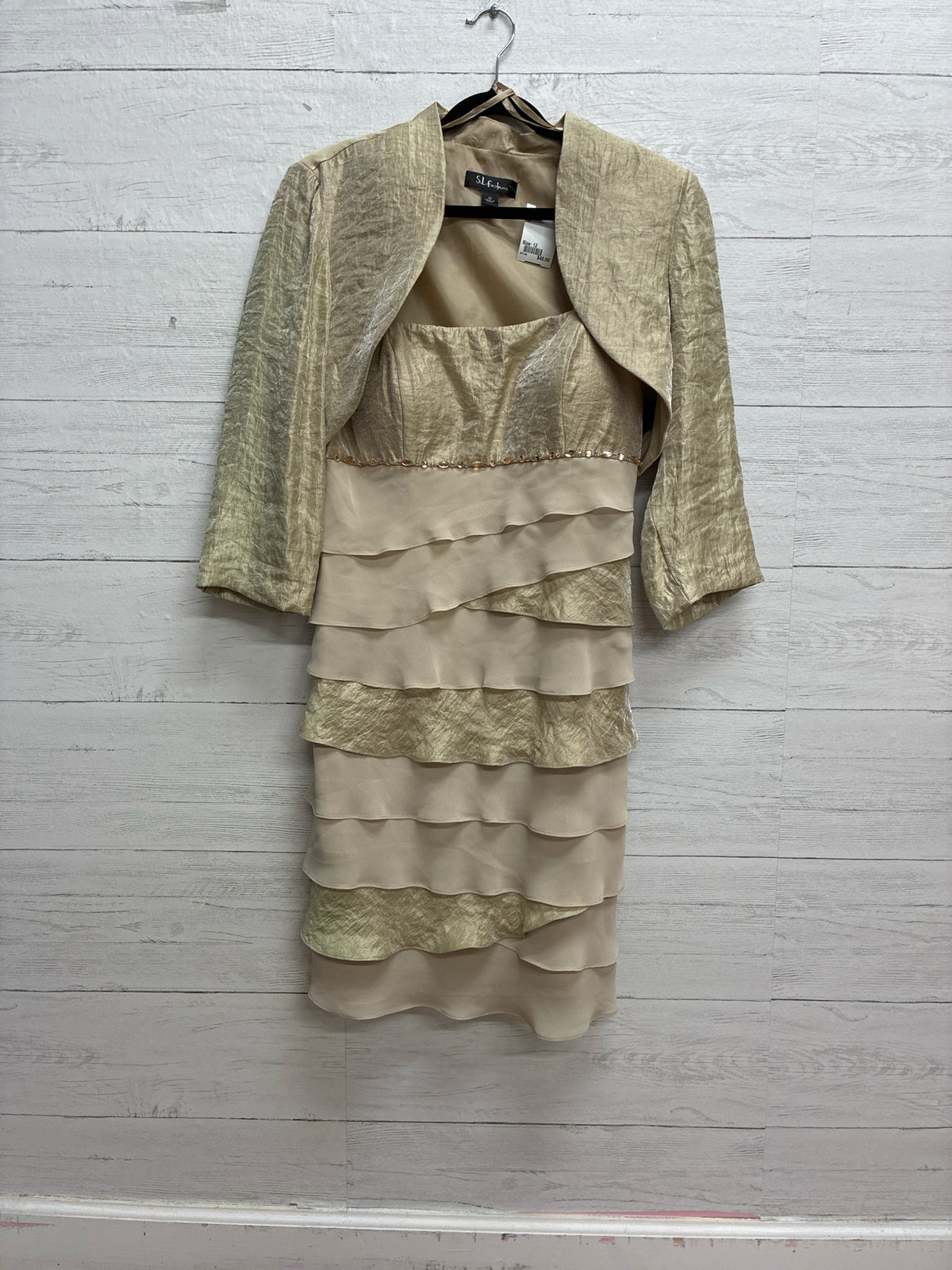 Size 12 S.L.Fashions Tan GOWN