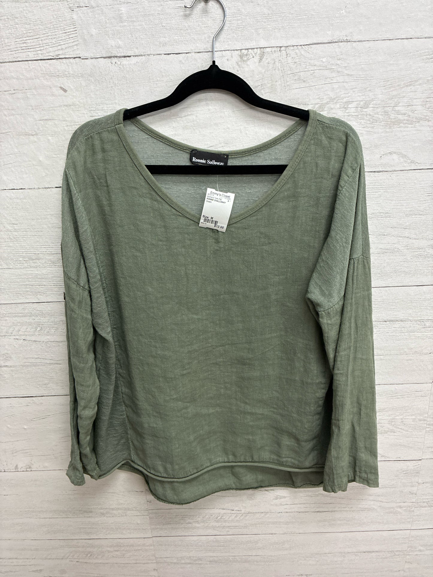Size M RONNIE SHALLOWAY Green Womens Tank-Top