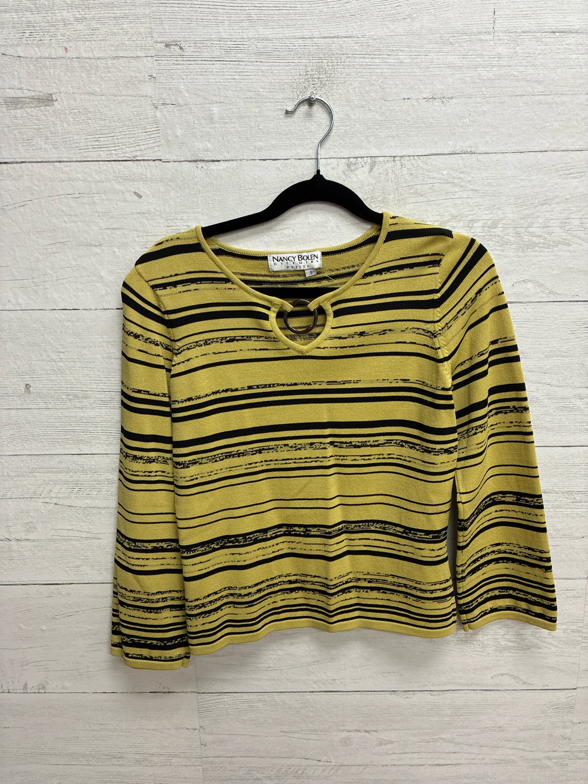 Size S Nancy Bolen yellow/black Womens Shirt