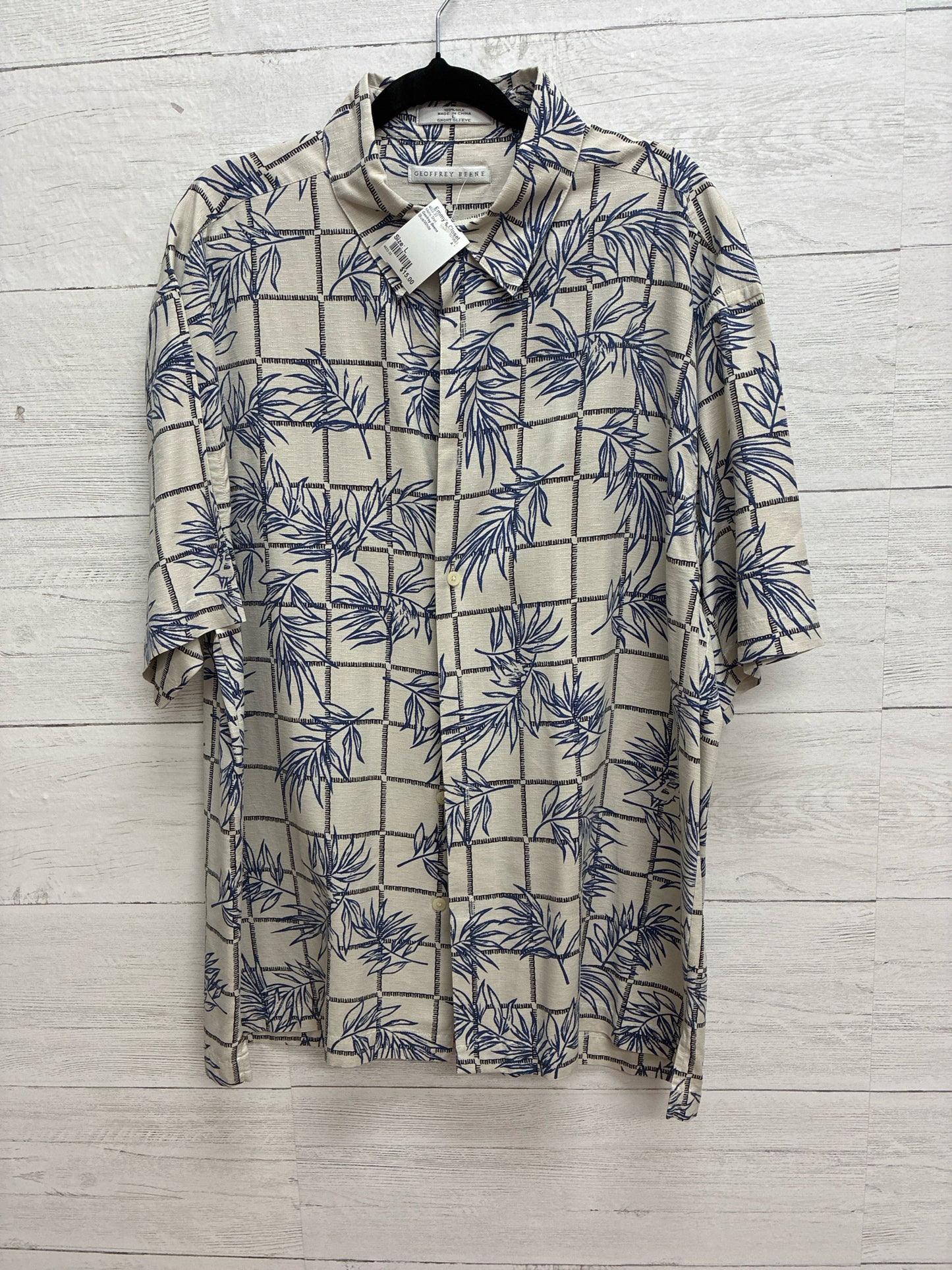 Size L Geofrey Beene Blue/White Mens Shirt