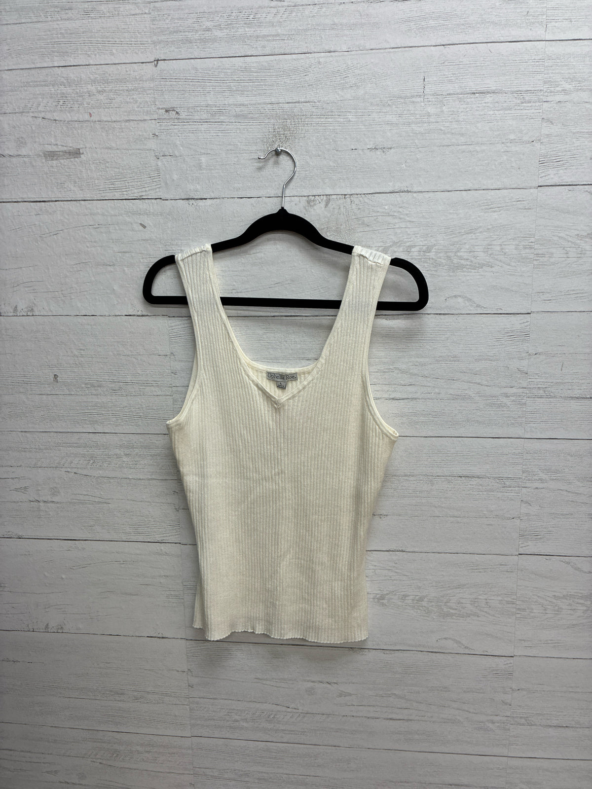 Size L OPHELIA ROE Cream Womens Tank-Top