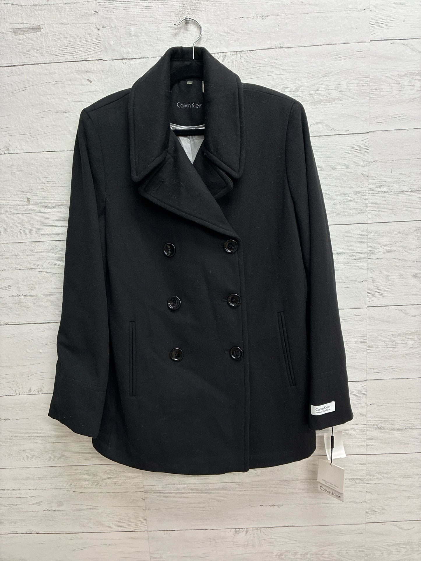 Size 12 Calvin Klein Black Womens Coat