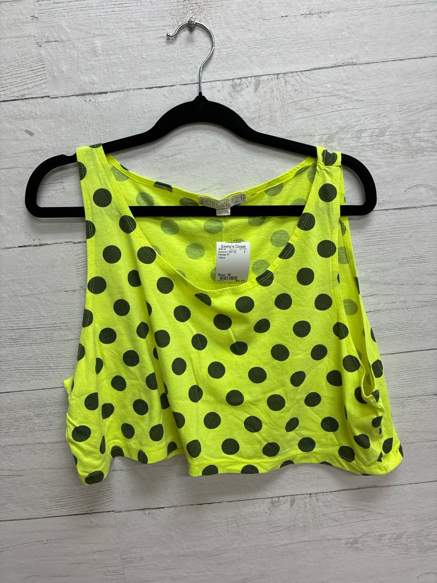 Size M Forever 21 Yellow Womens Tank-Top