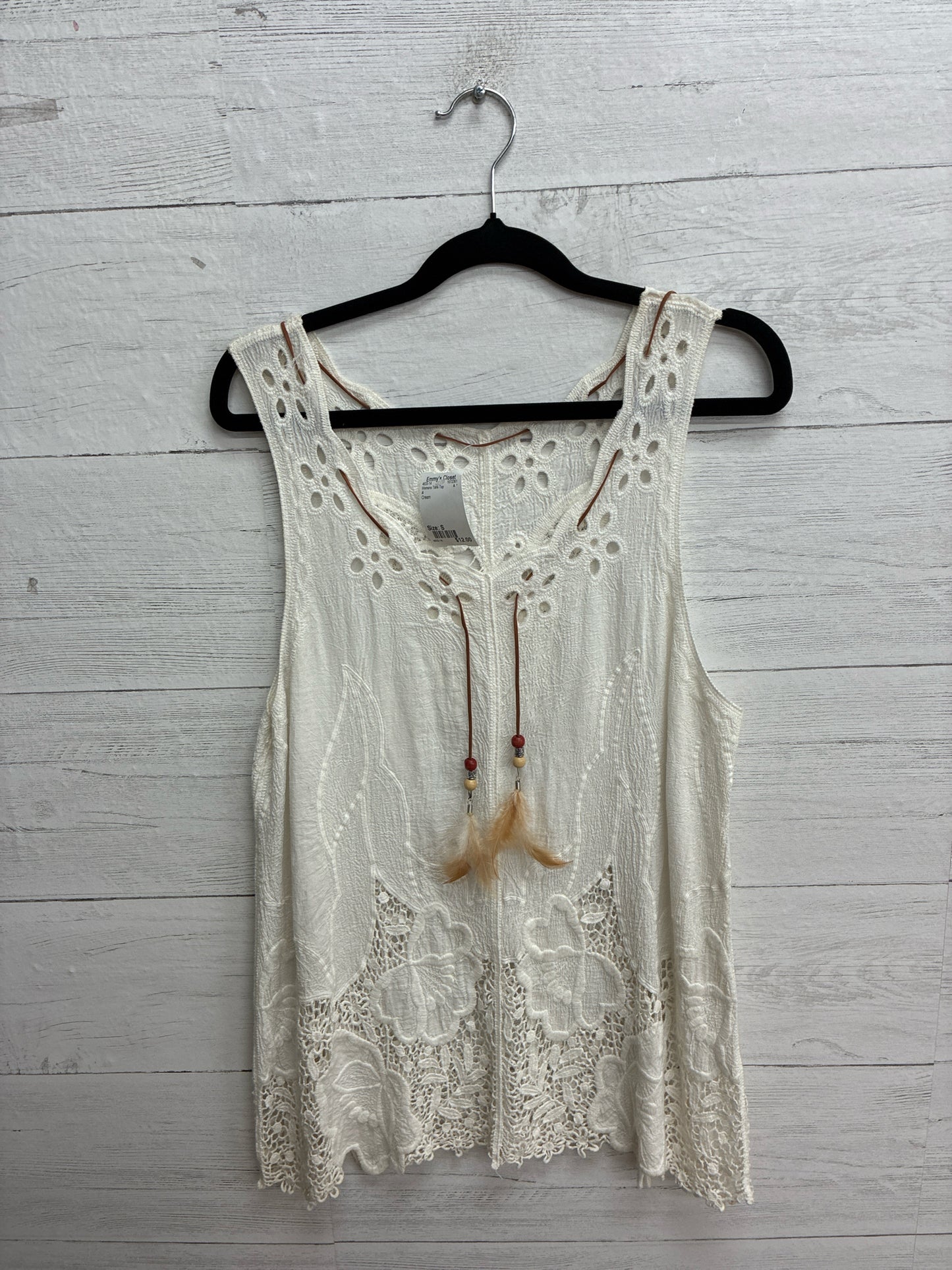 Size S A Cream Womens Tank-Top
