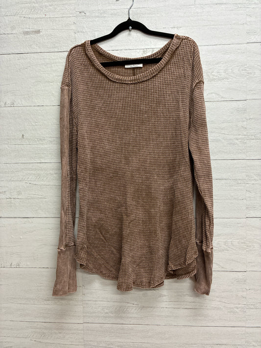 Size L Zenana Brown Womens Shirt