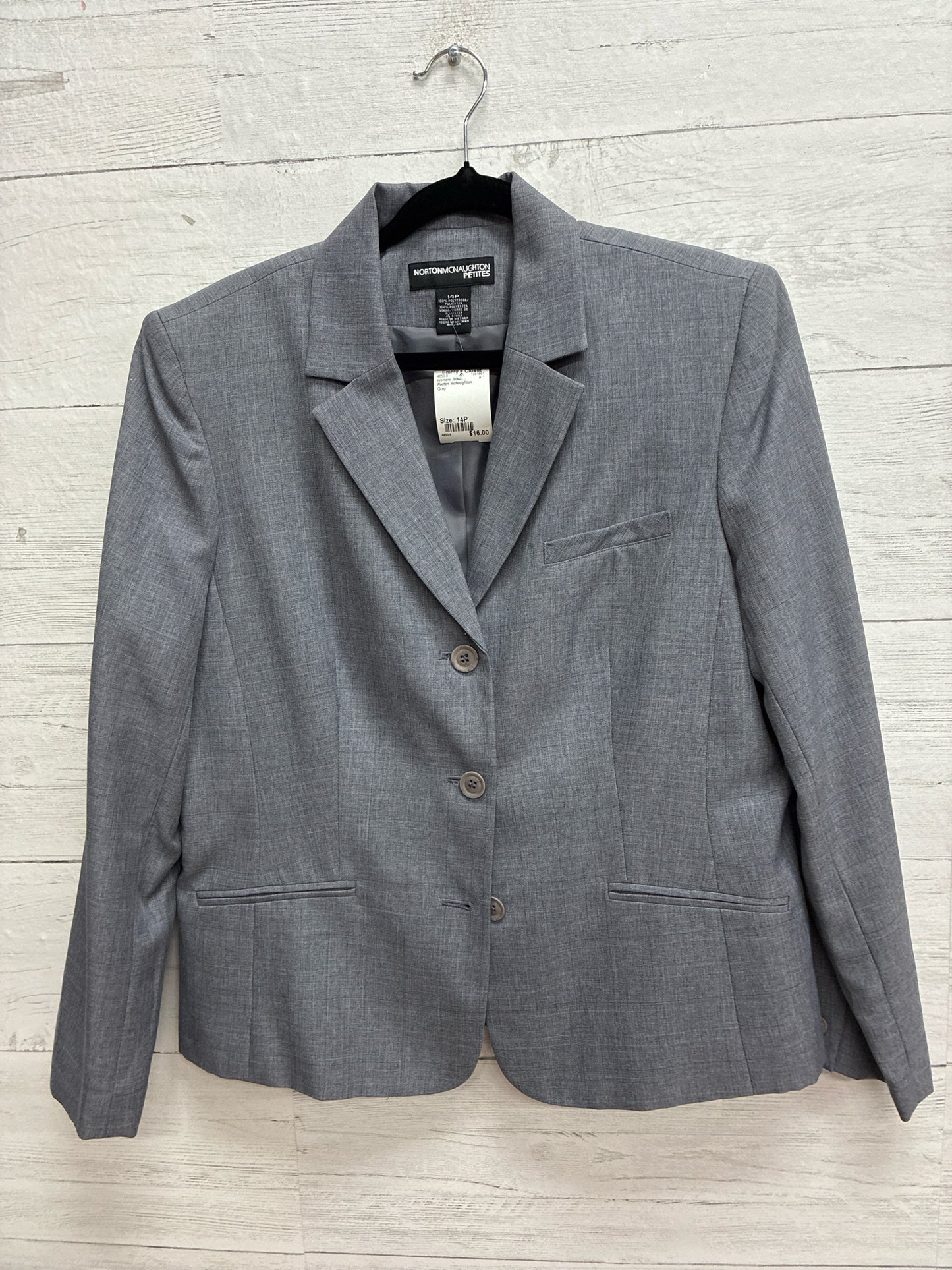 Size 14P Norton McNaughton Gray Womens Jacket