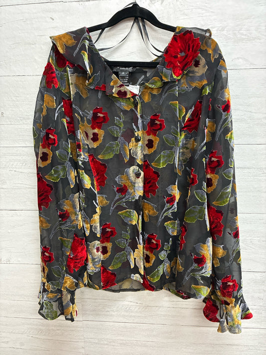 Size 16 Virgo BLACK FLORAL Womens Shirt