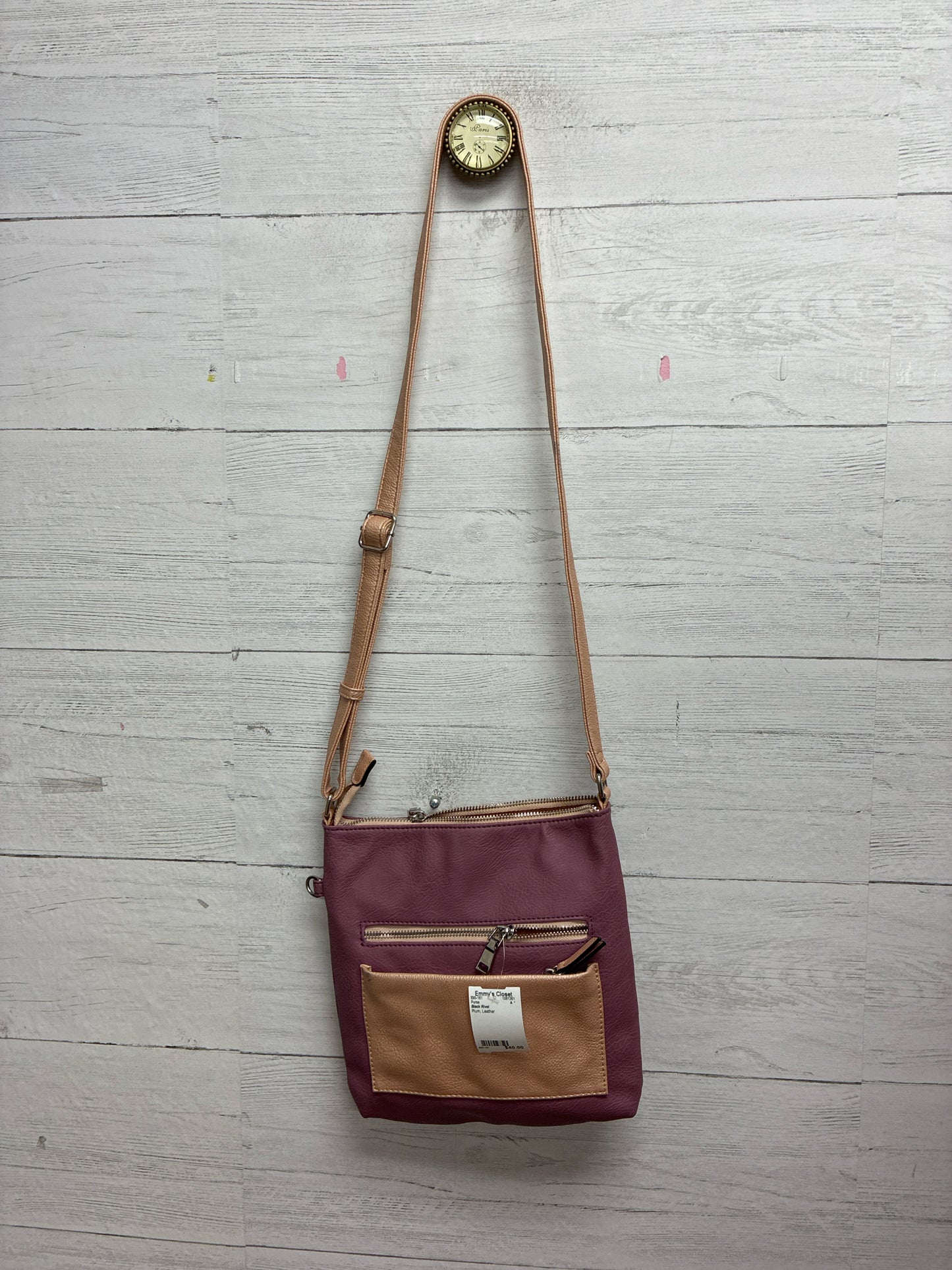 Black Rivet Plum Purse