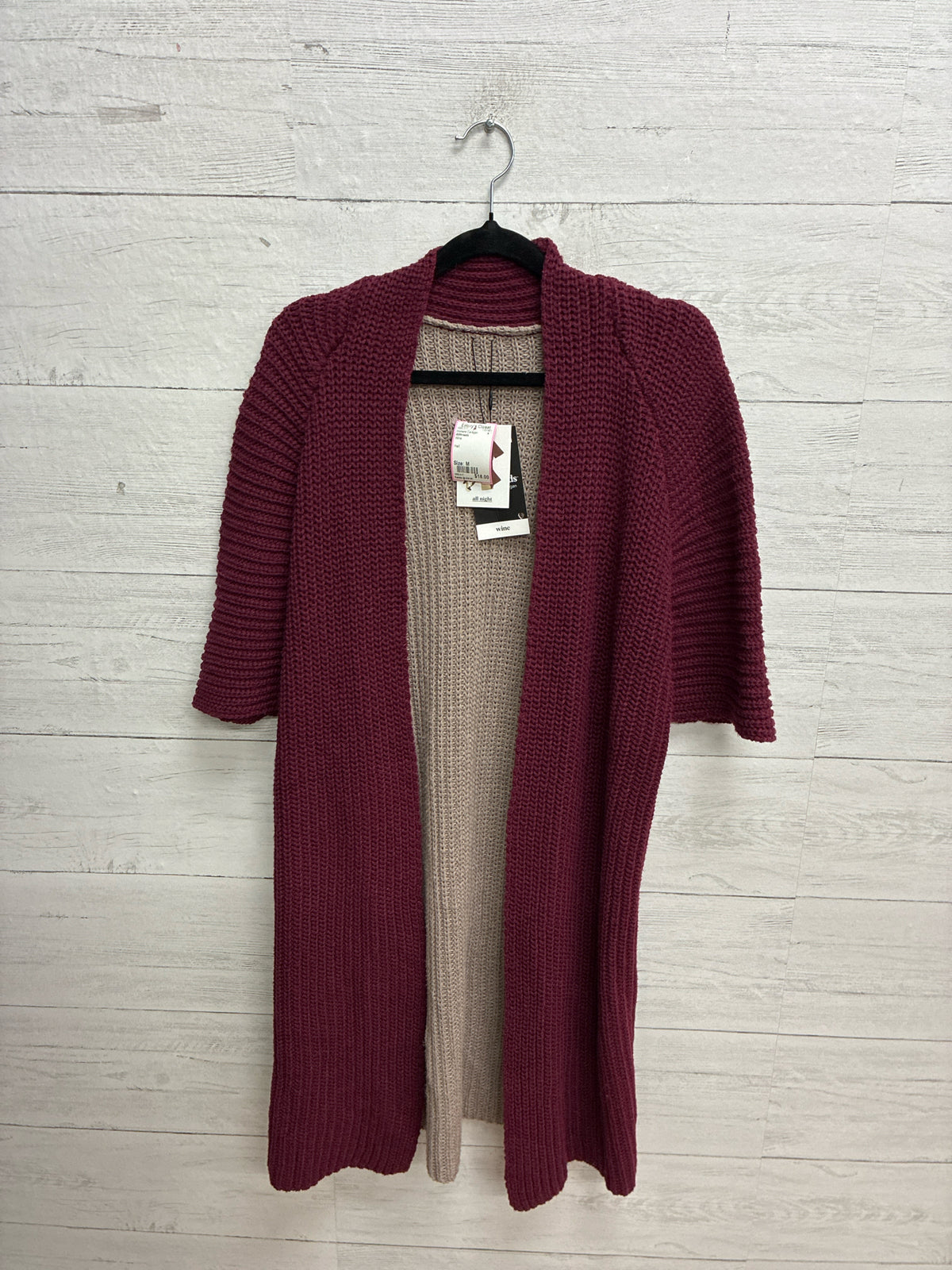 Size M Allthreads Wine Womens Cardigan