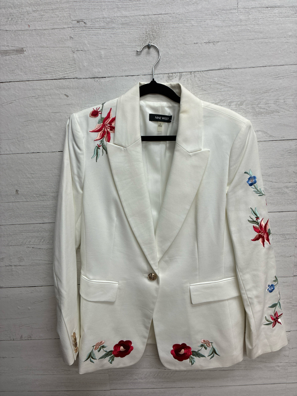 Size 8 Nine West White Womens Blazer