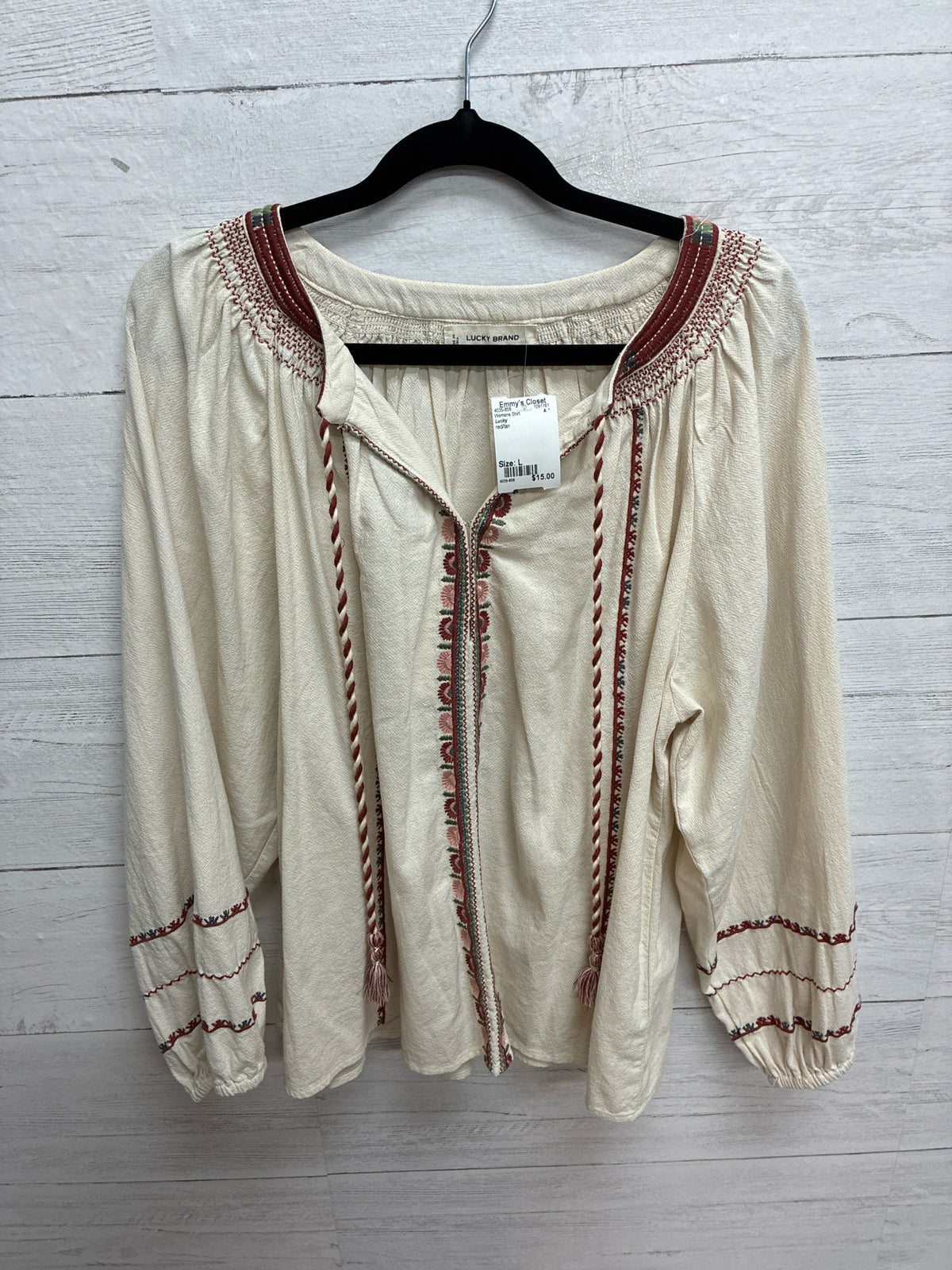 Size L Lucky red/tan Womens Shirt