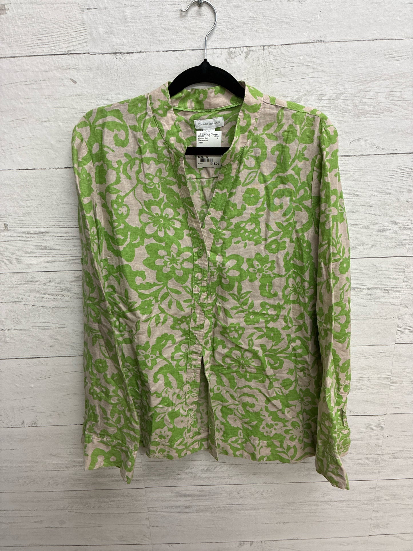 Size 12 Charter Club Green Womens Shirt