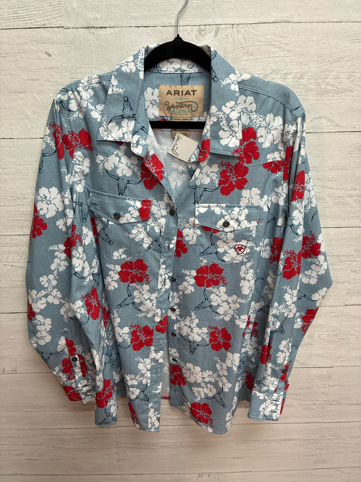 Size L Ariat Blue Womens Shirt
