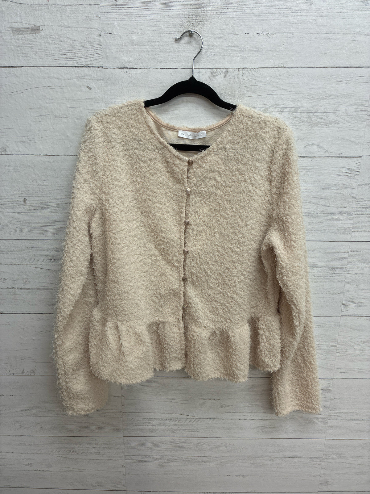 Size L Ces Femme Ecru Womens Cardigan