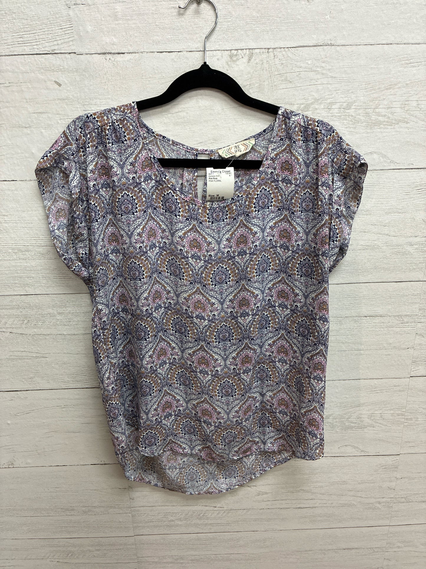 Size M Pink Rose PINK FLORAL Womens Shirt