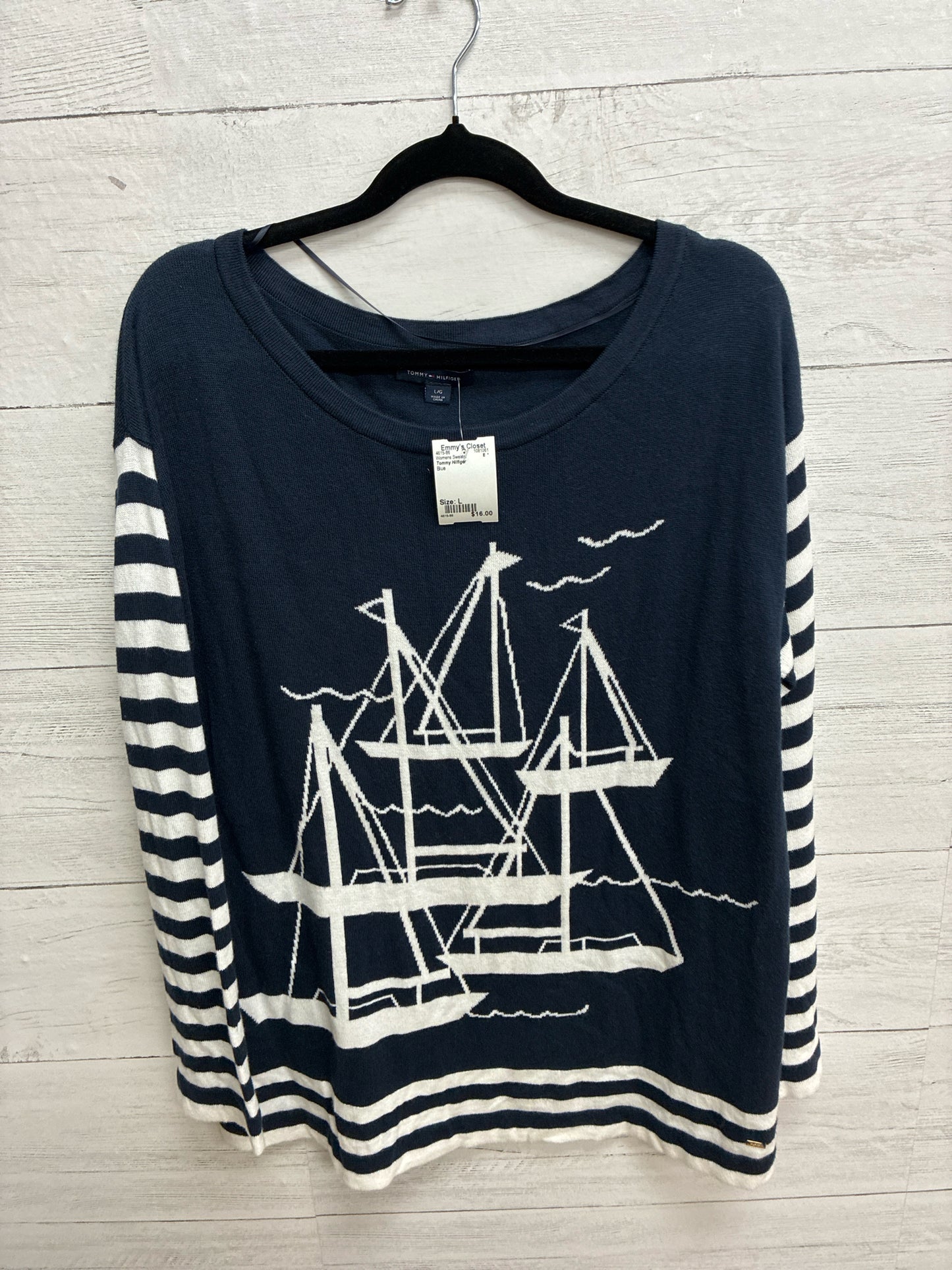 Size L Tommy Hilfiger Blue Womens Sweater