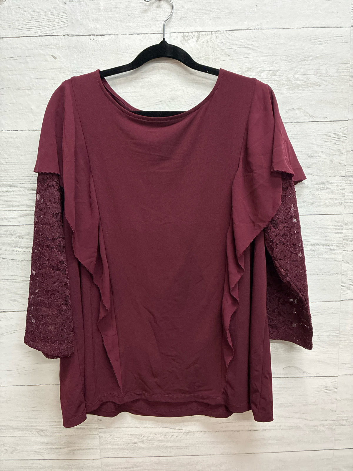 Size L Susan Graver Burgundy Womens Shirt