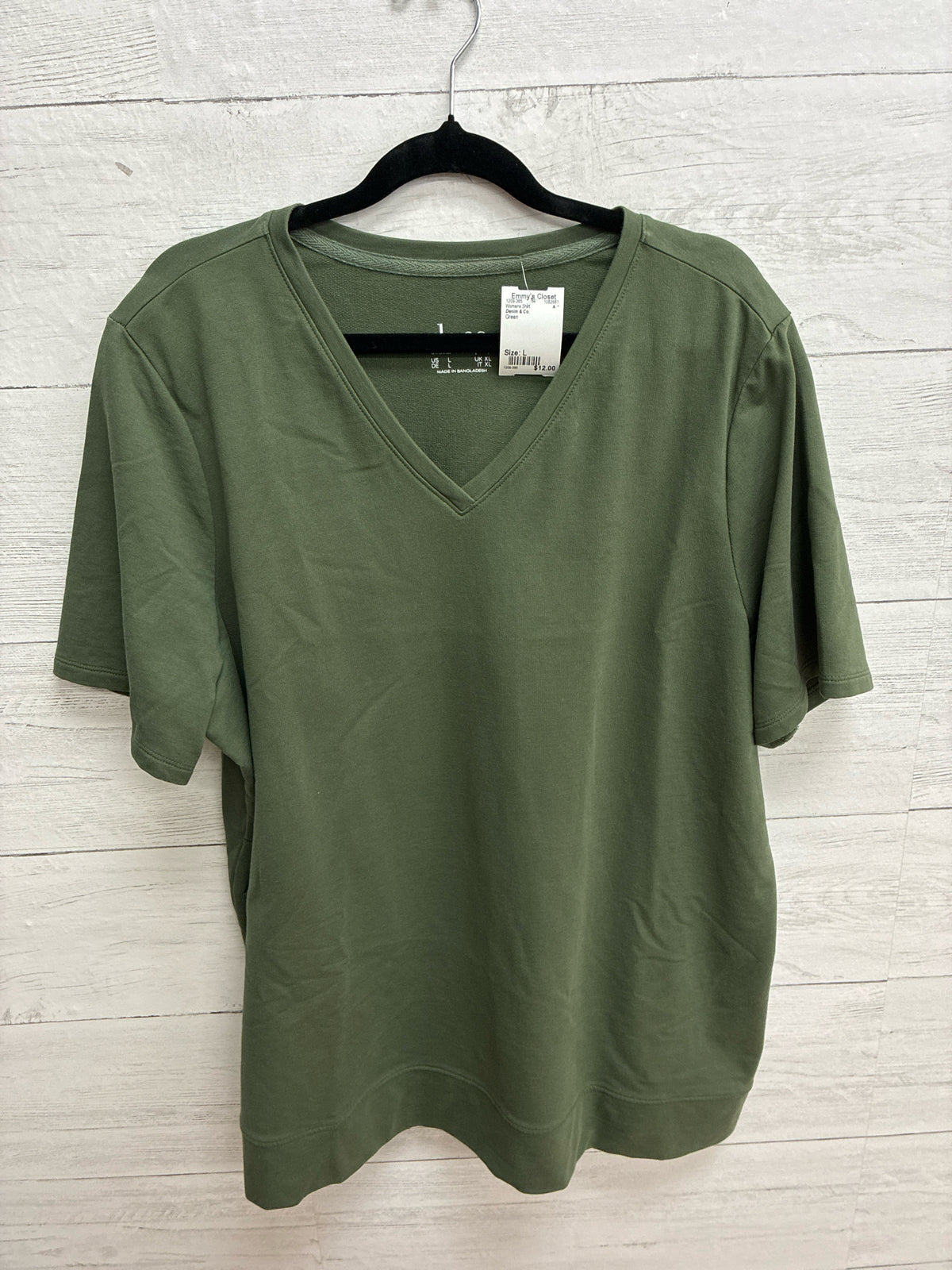 Size L Denim & Co. Green Womens Shirt