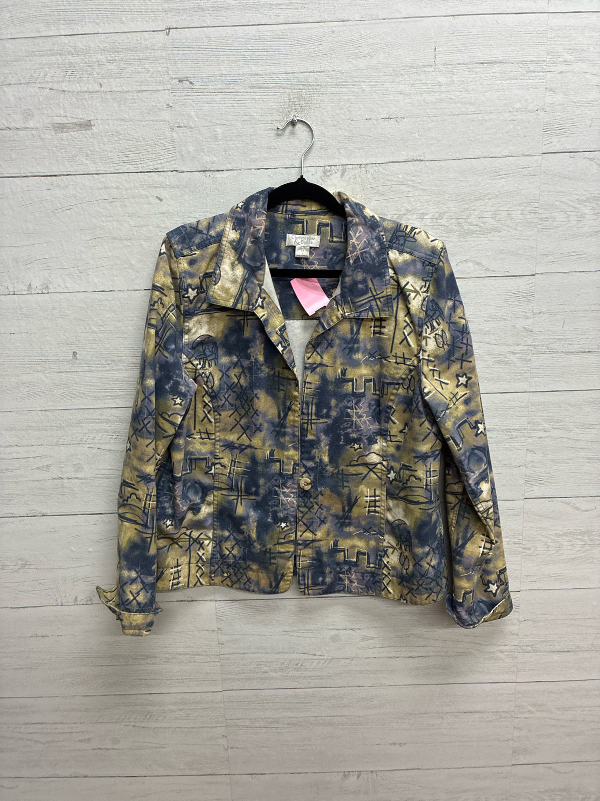 Size M Christopher & Banks Blue/Yellow Womens Jacket