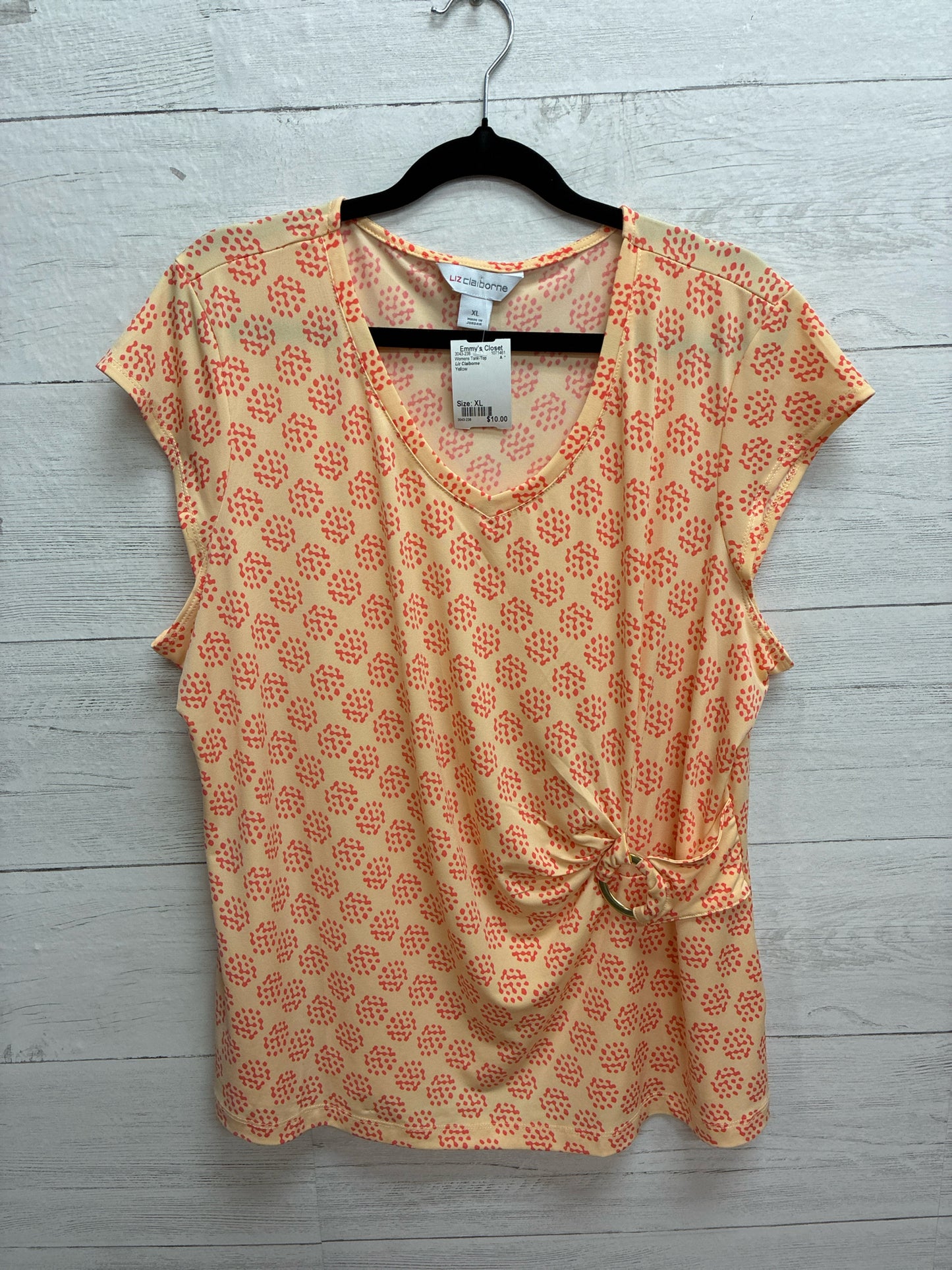 Size XL Liz Claiborne Yellow Womens Tank-Top