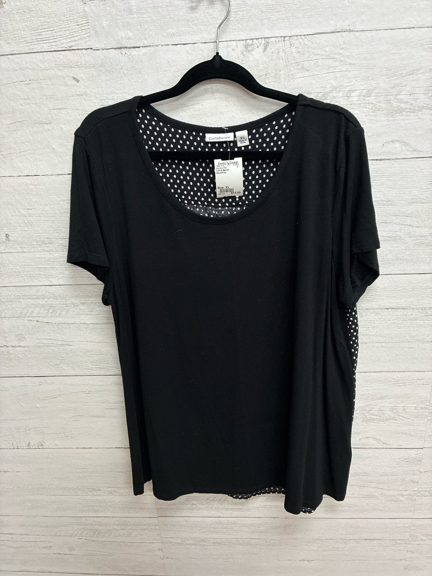Size XL Croft & Barrow Black/White Womens Shirt