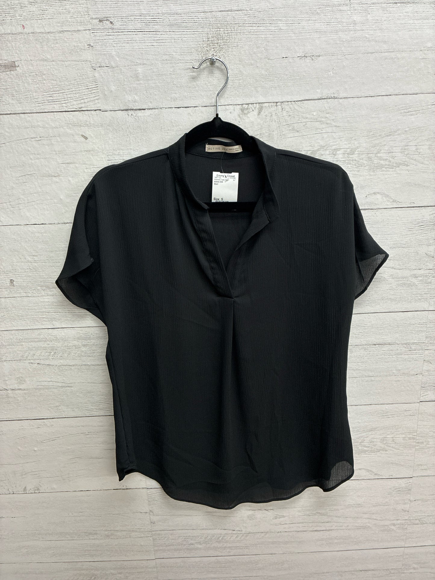 Size S Active USA Black Womens Tank-Top