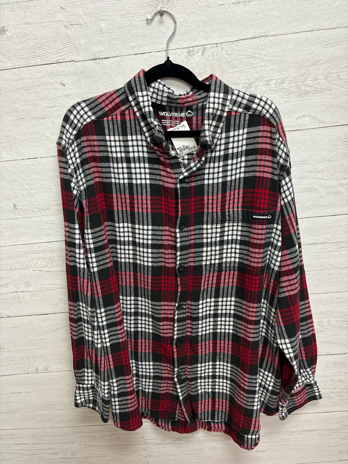 Size XL Wolvenrine Plaid Mens Shirt