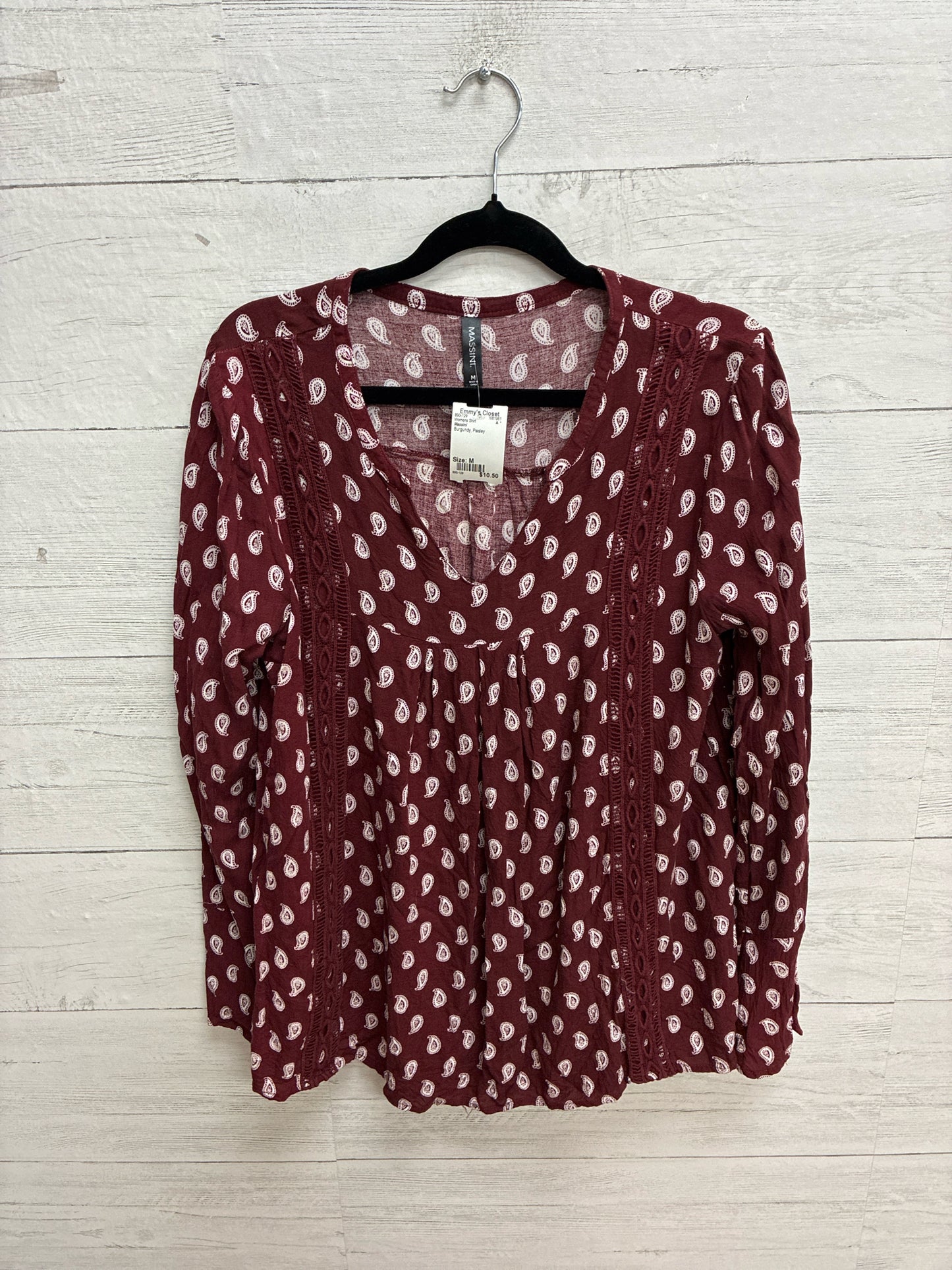 Size M Massini Burgundy Womens Shirt