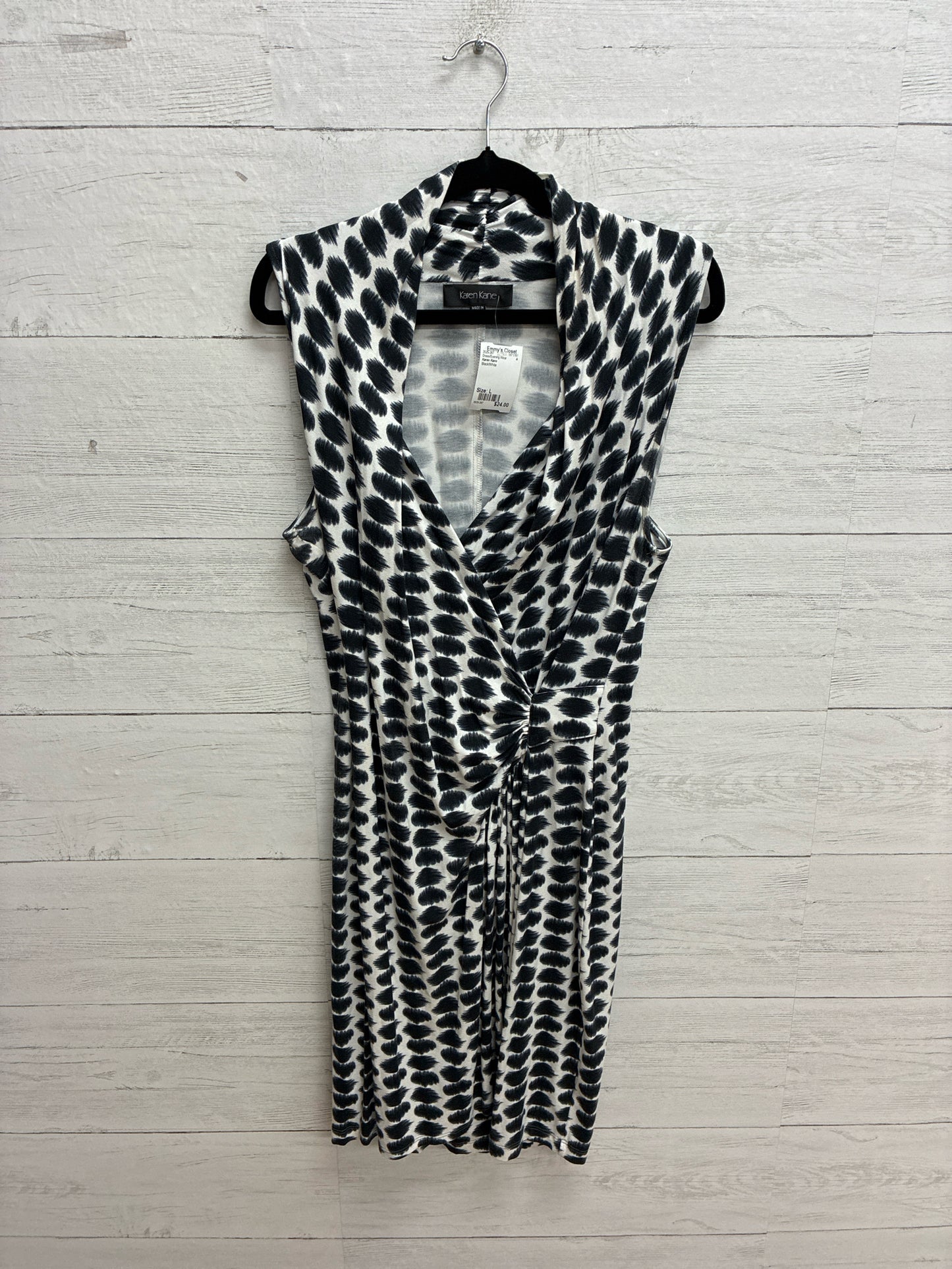 Size L Karen Kane Black/White Dress/Evening Wear