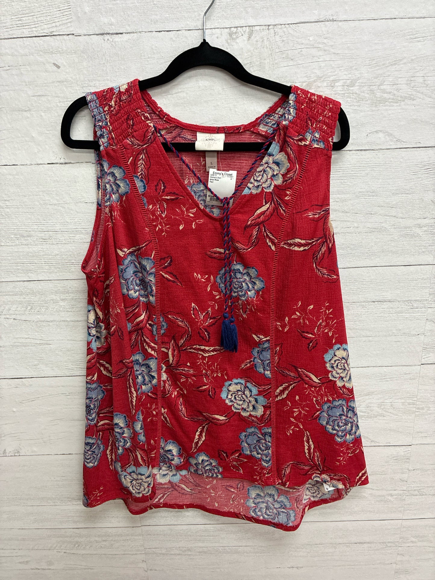 Size L knox Rose Red Womens Shirt