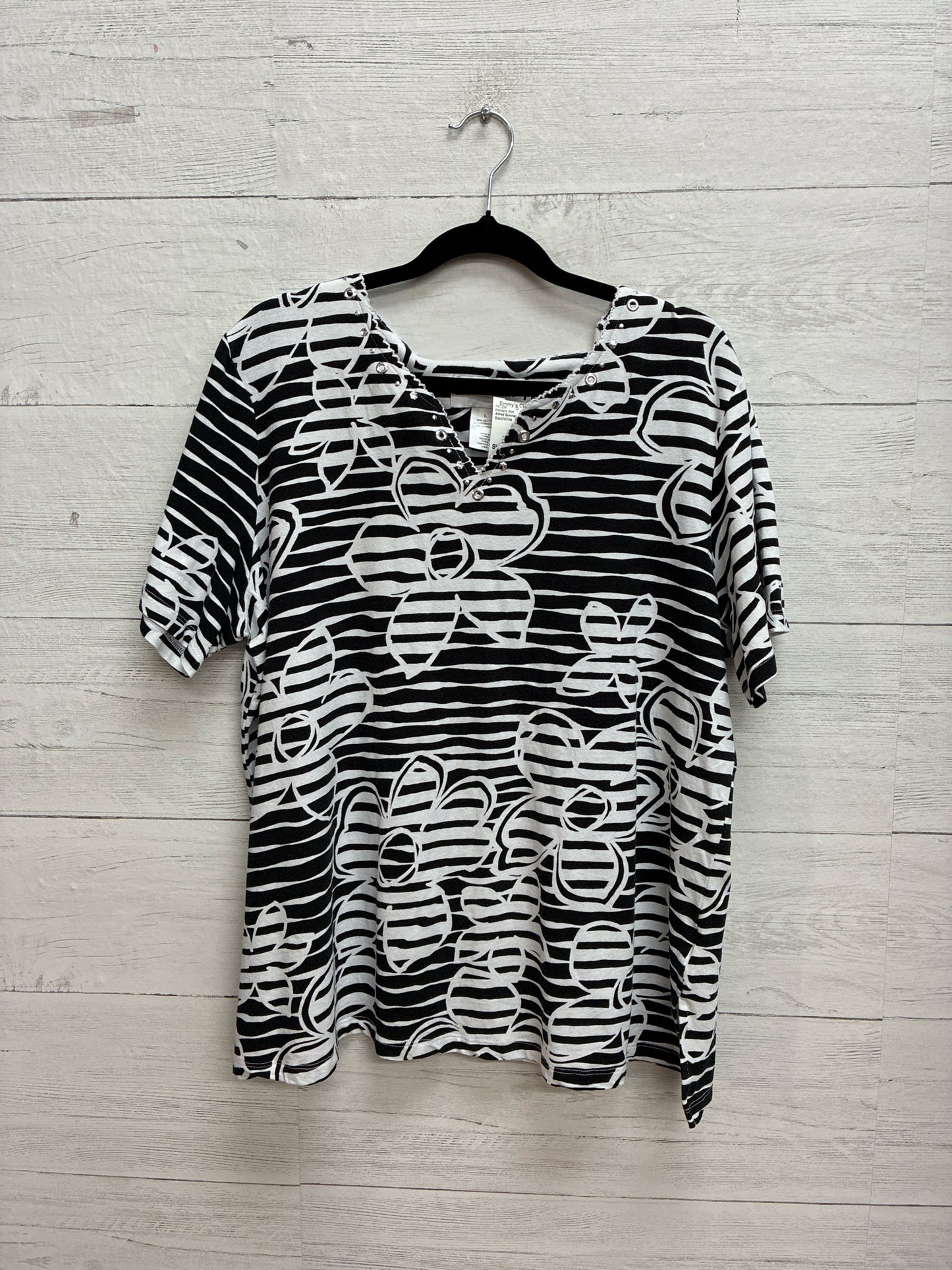 Size L Alfred Dunner Black/White Womens Shirt