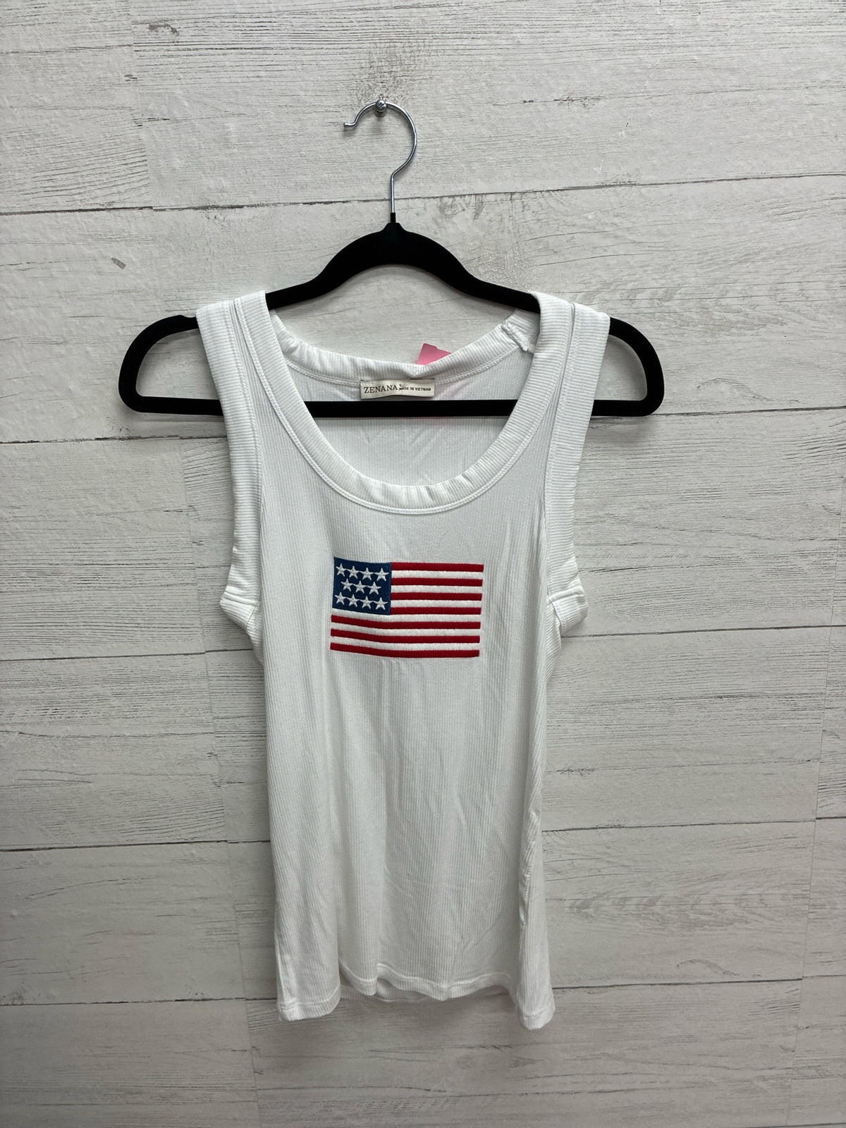 Size S Zenana White Womens Tank-Top