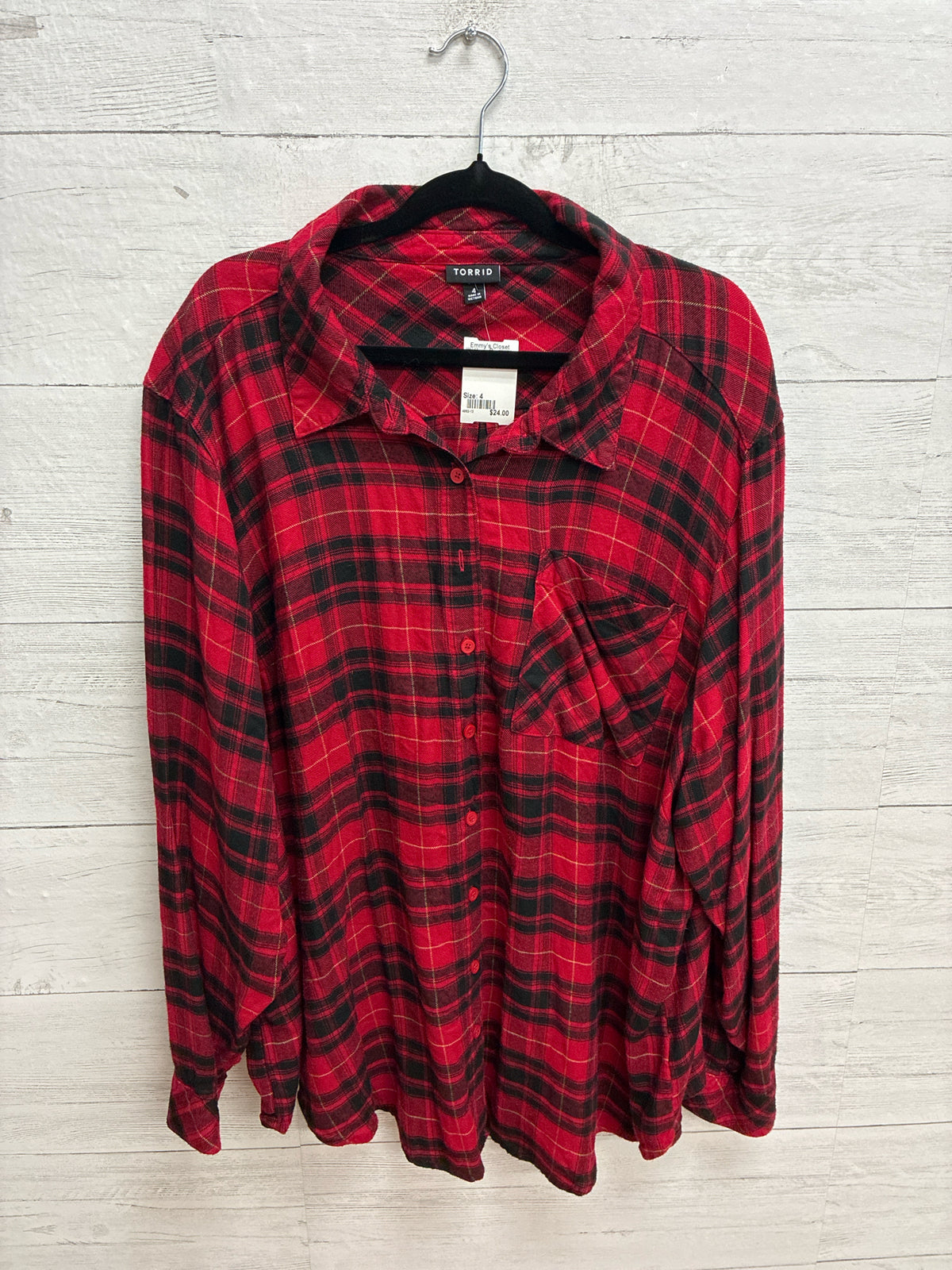 Size 4 Torrid Red Womens Shirt