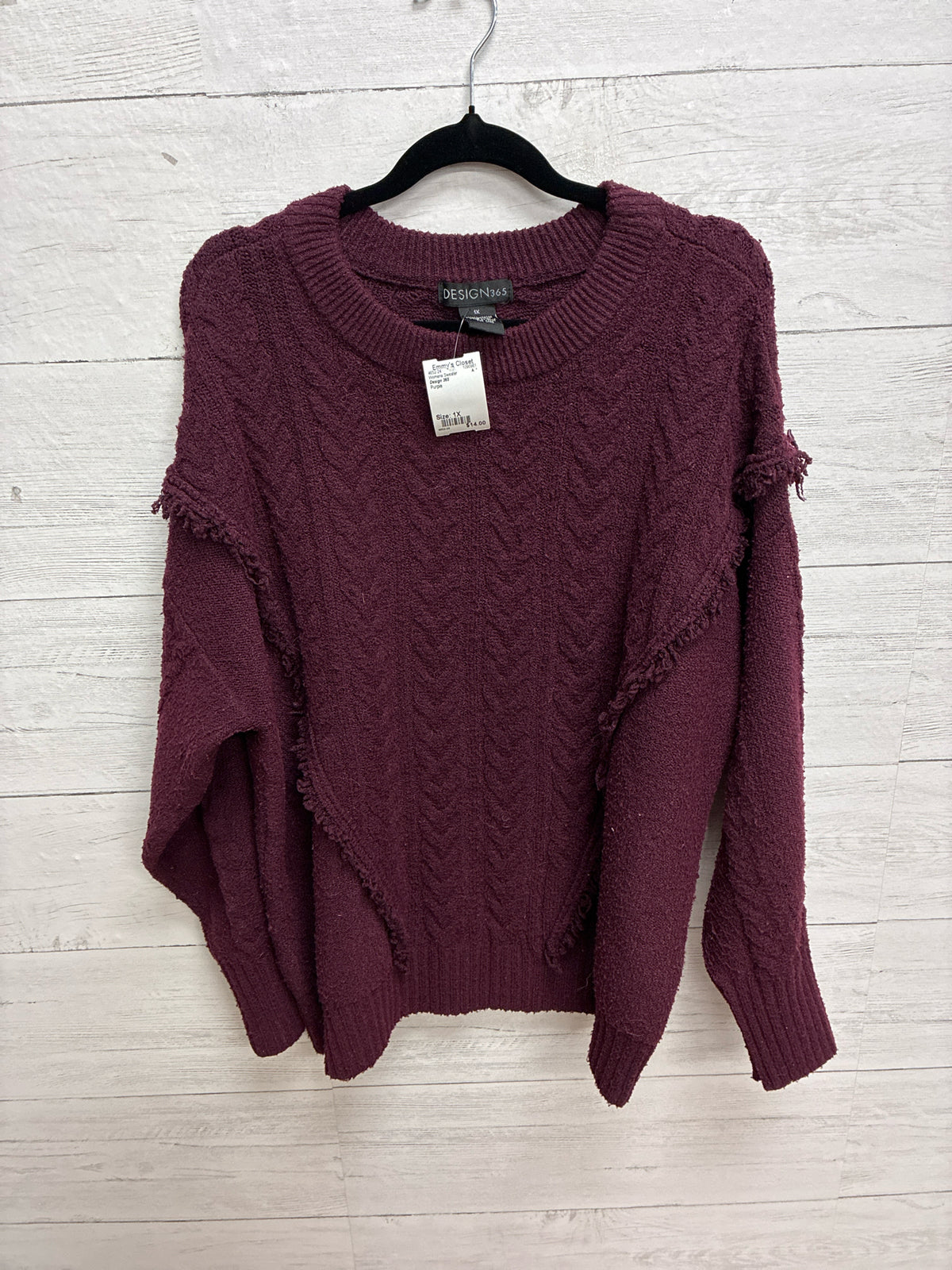 Size 1X Design 365 Purple Womens Sweater