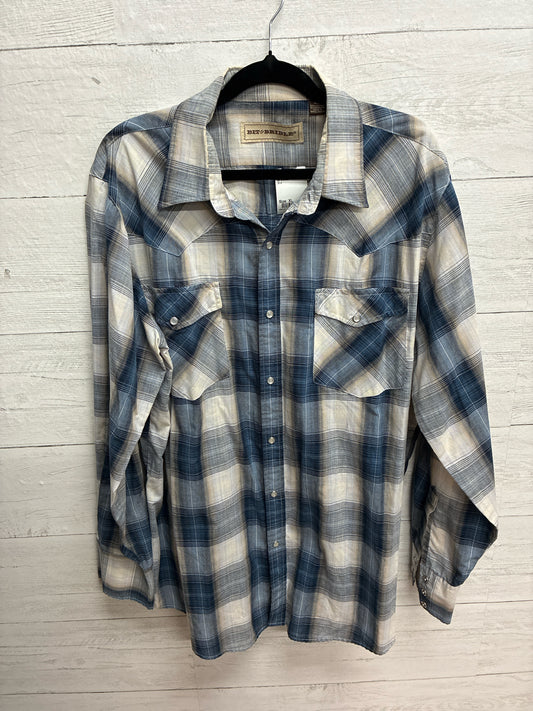Size XL Bit & Bridle Blue Mens Shirt