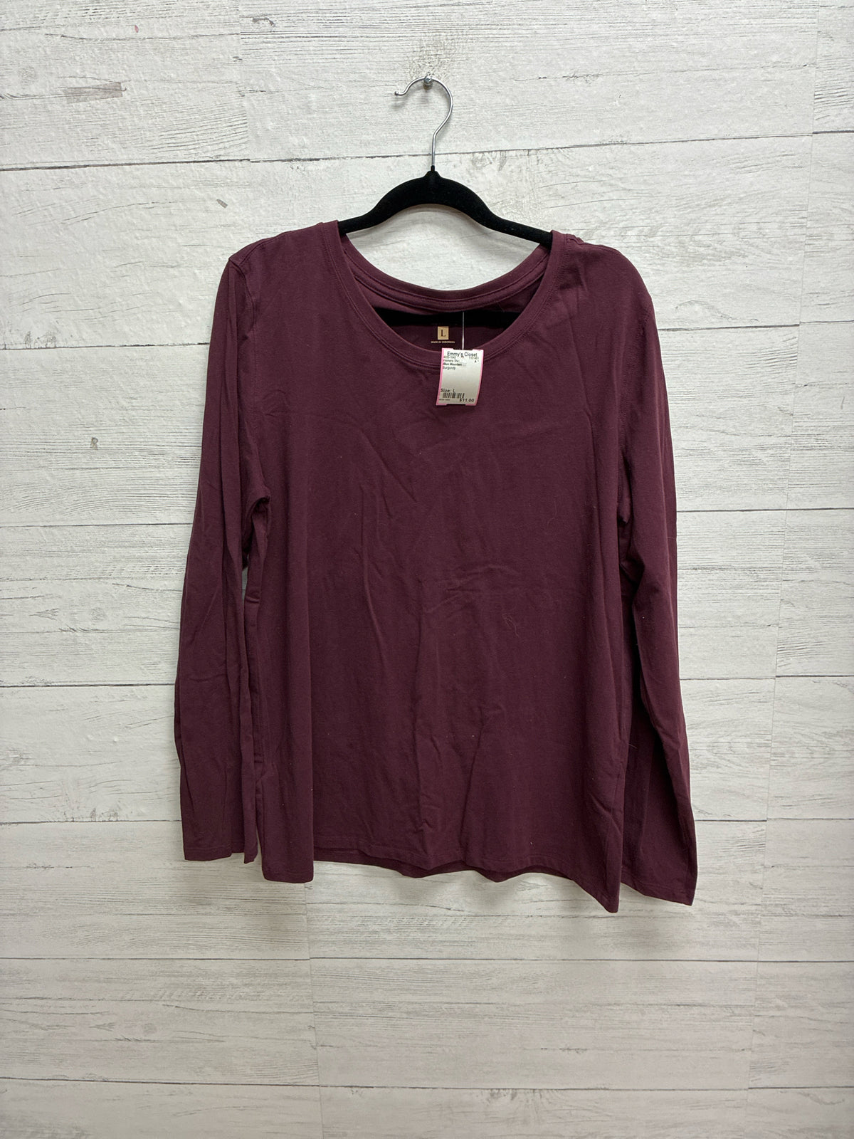 Size L Blue Mountain Burgundy Womens Shirt