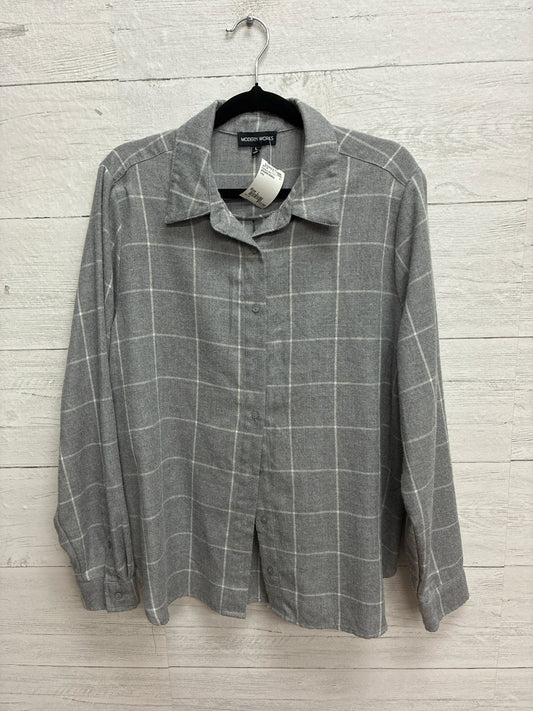 Size L MODERN WORKS Grey Womens Shirt