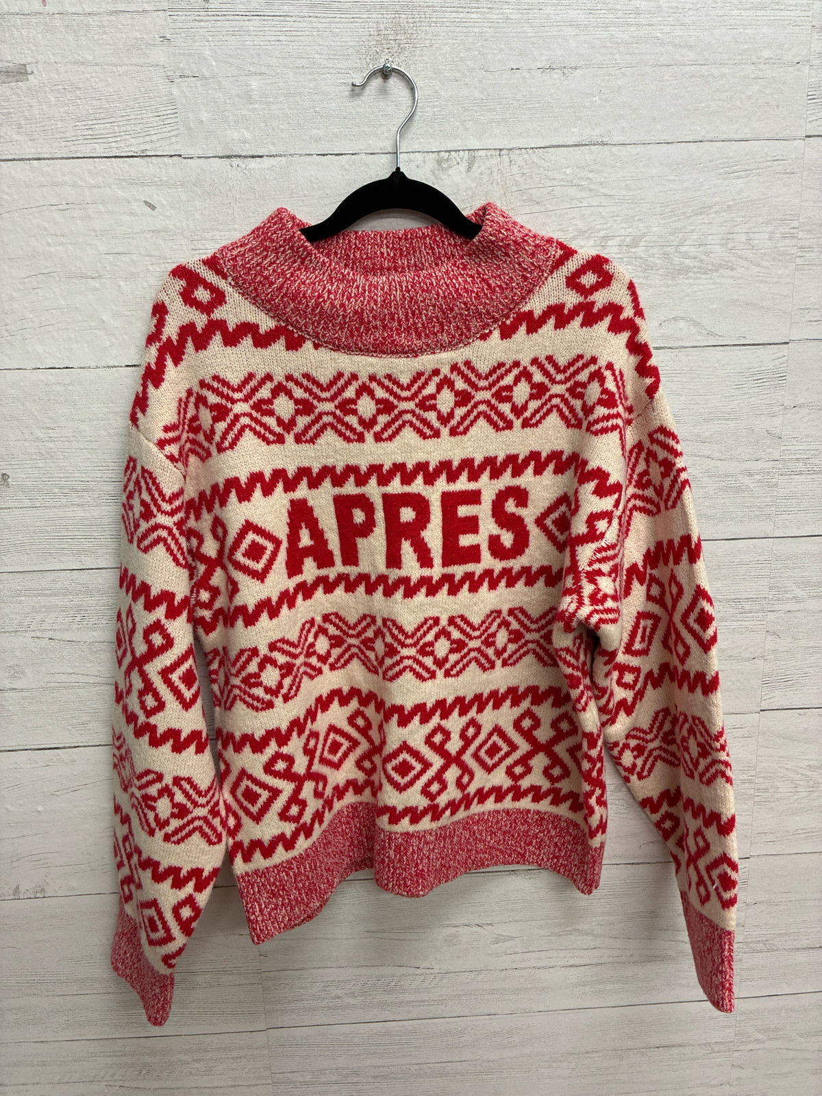 Size M a new day red/cream Womens Sweater