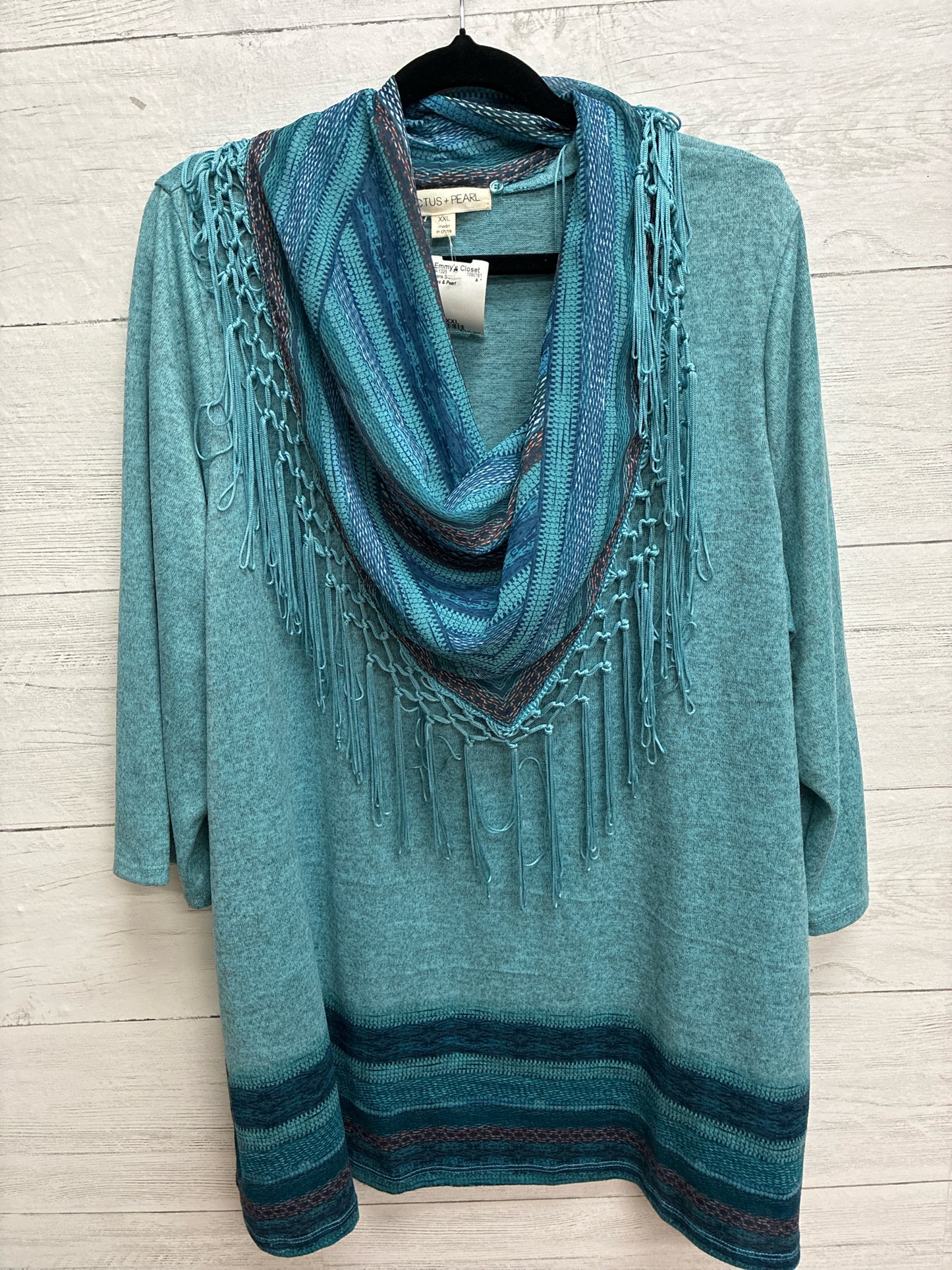 Size XXL Cactus & Pearl Blue Womens Shirt