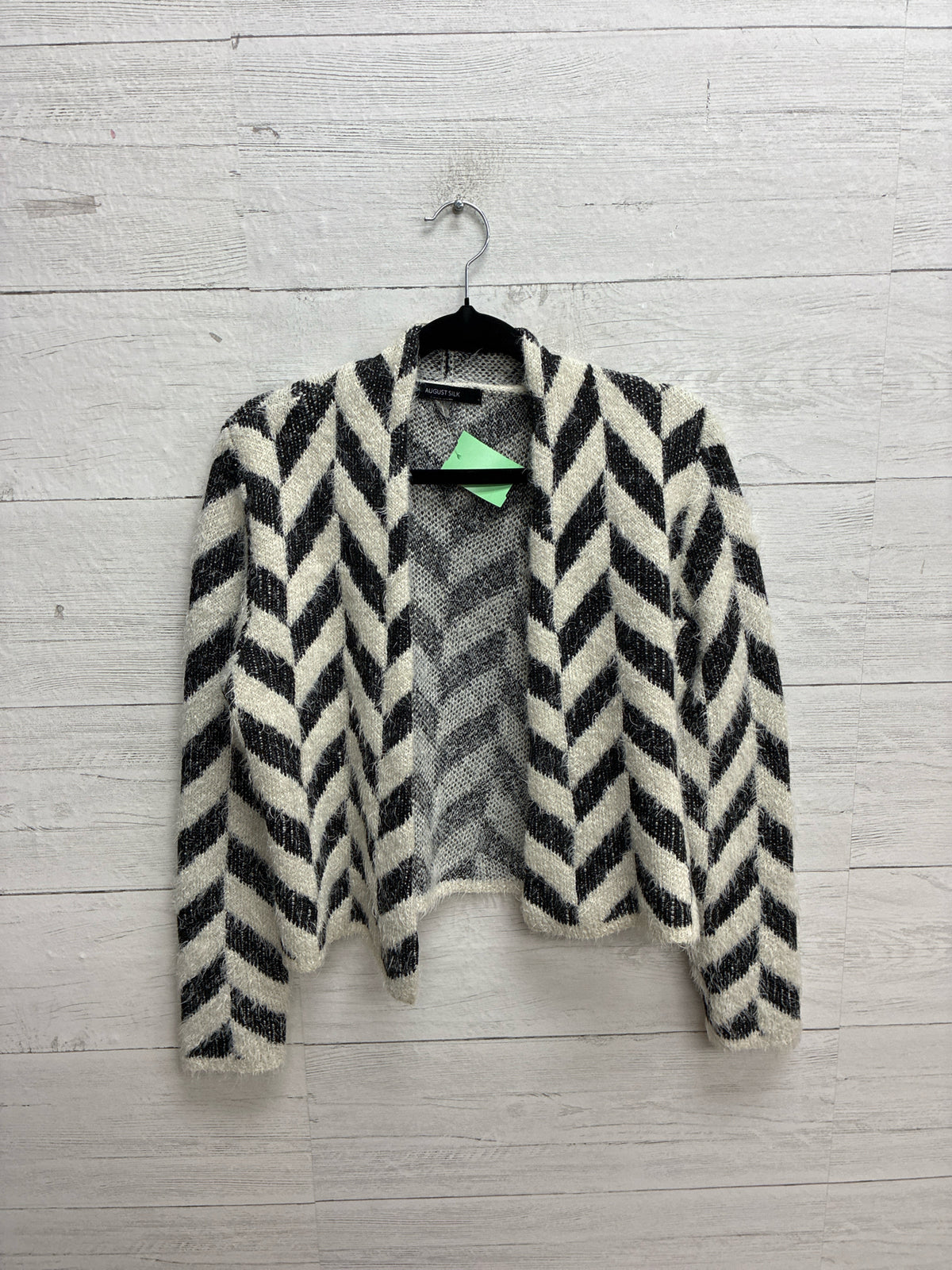 Size M August Silk Black/White Womens Cardigan