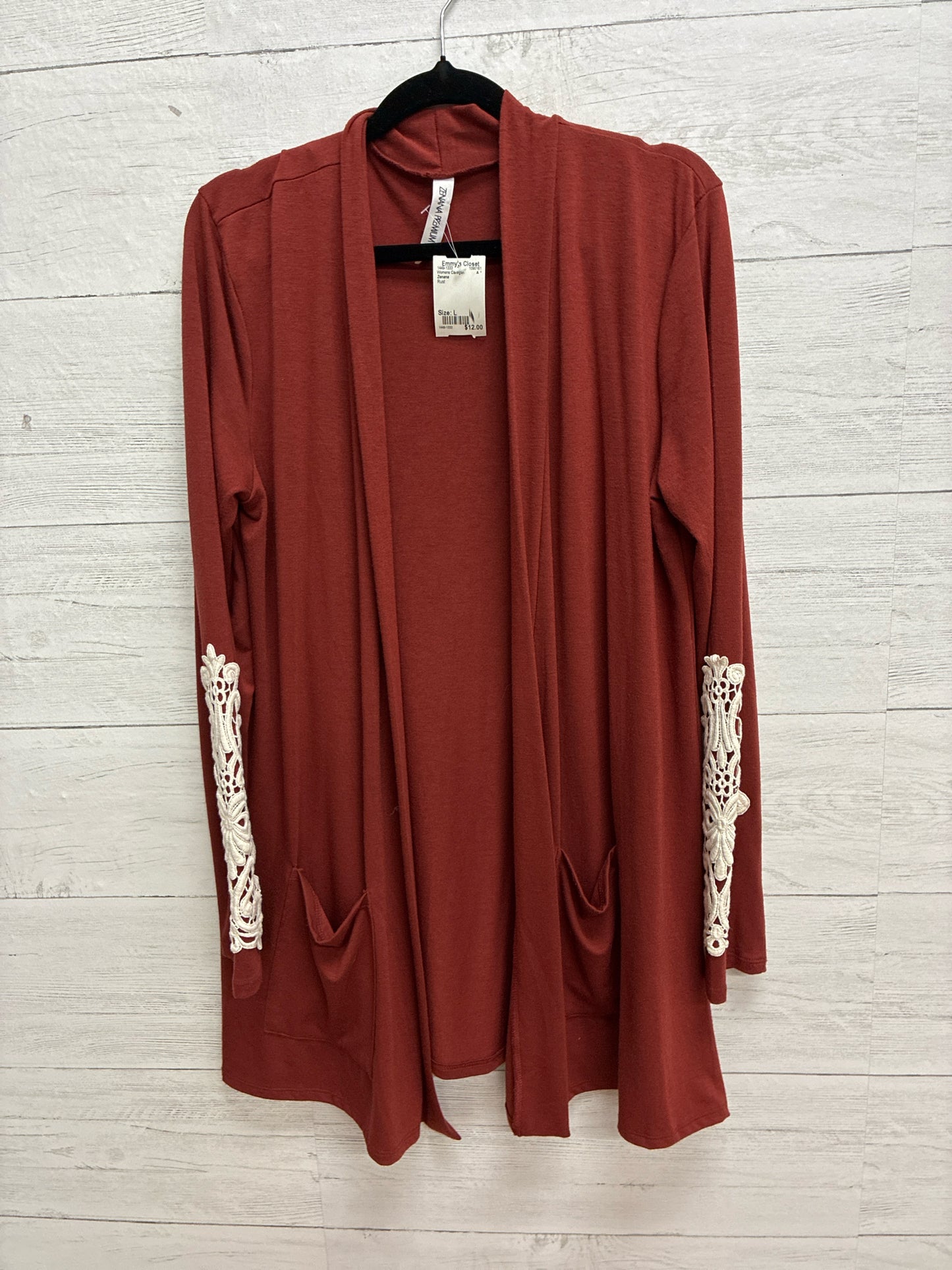 Size L Zenana Rust Womens Cardigan