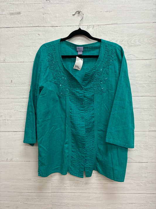 Size XL Laura Scott Green Womens Shirt