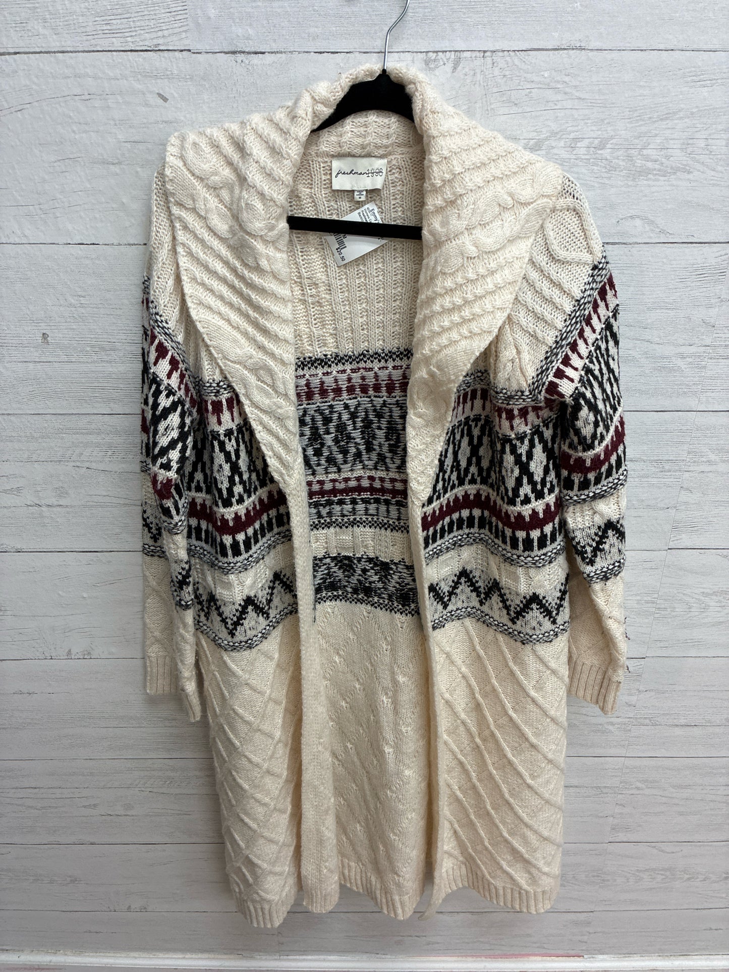 Size M Freshman 1996 Black/cream Womens Cardigan