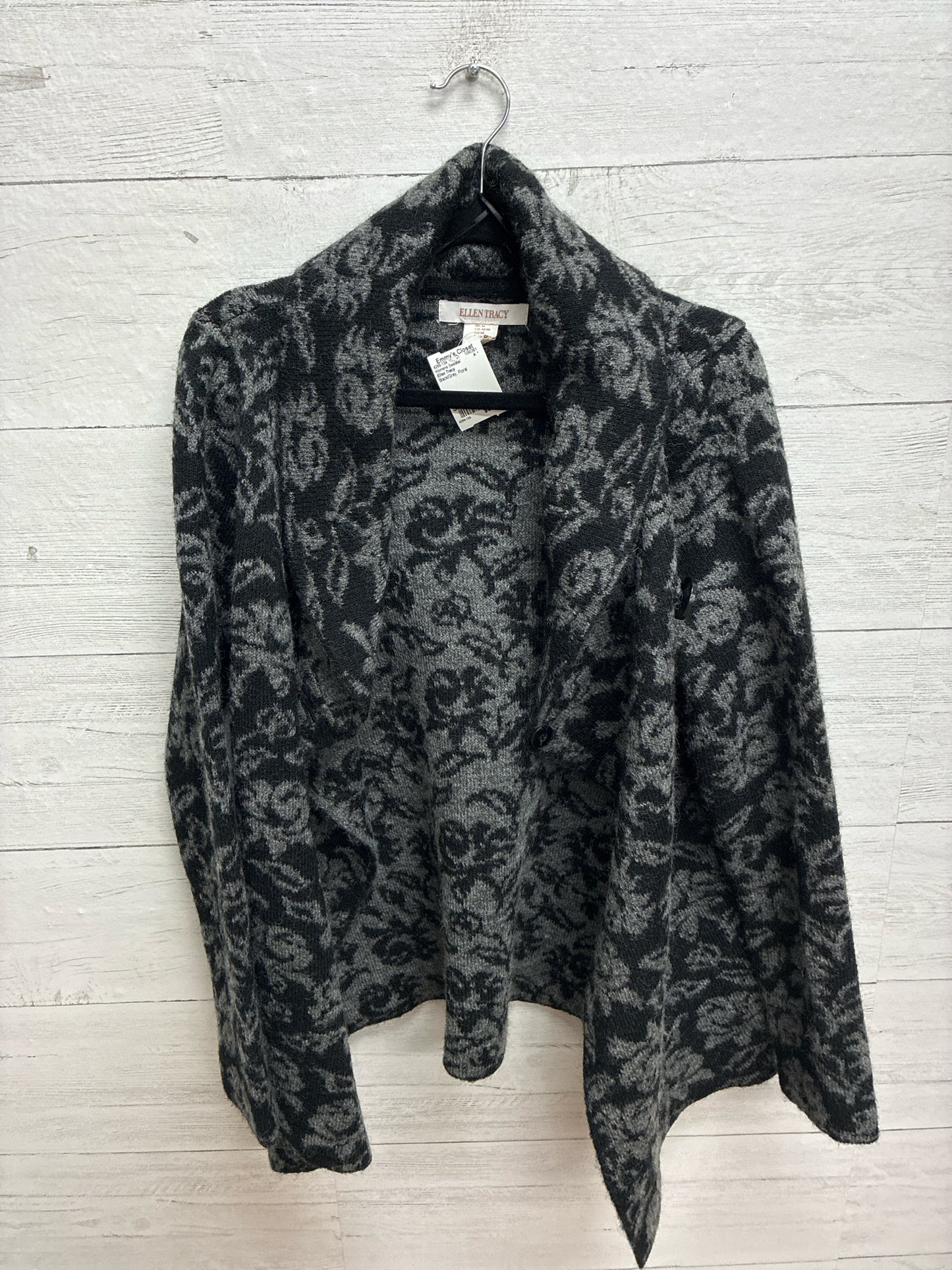 Size M Ellen Tracy Black/Grey Womens Sweater