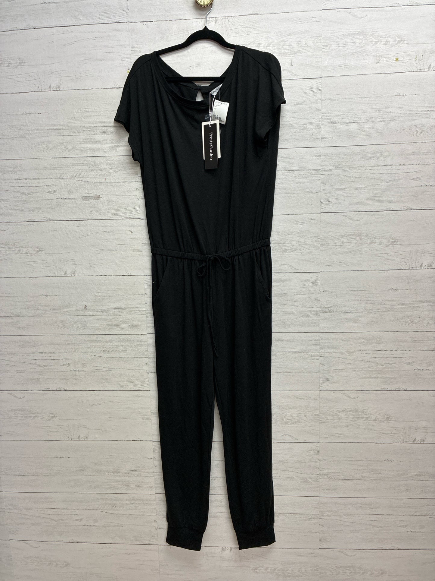 Size M Pretty Garden Black Rompers