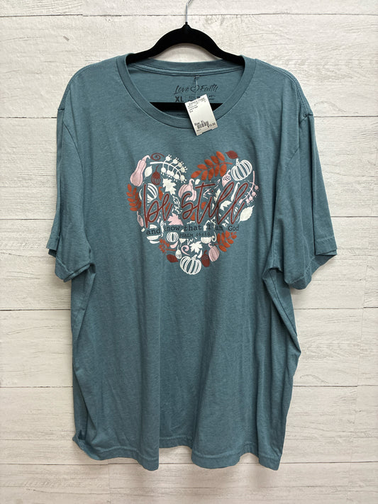 Size XL Love in Faith Blue Womens Shirt